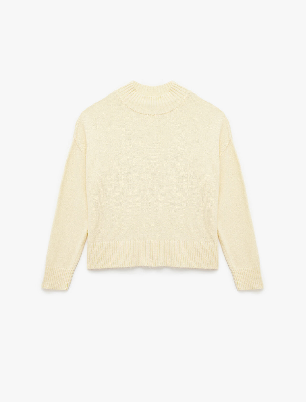 Dik Yaka Uzun Kollu Basic Triko Kazak