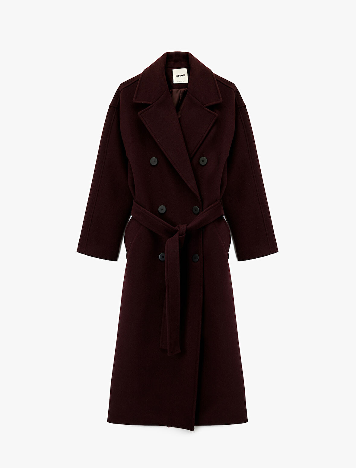 Kemerli Kaban Kaşe Kruvaze Cepli Uzun Kollu