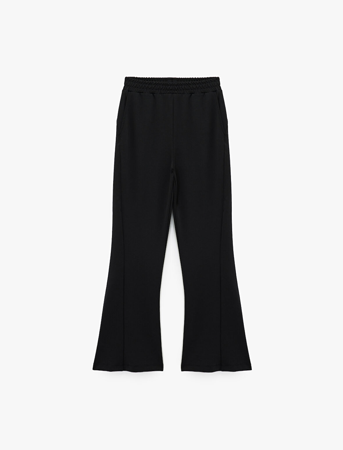 Yüksek Bel Oversize Şardonlu Geniş Paça Modal Karışımlı Spor Eşofman Altı