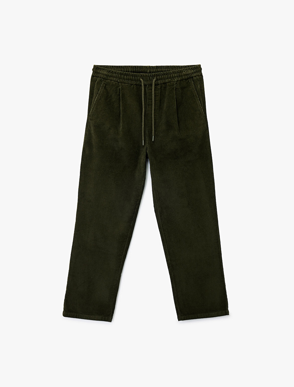 Pamuklu Cepli Bol Kalıp Beli Bağcıklı Fitilli Kadife Pantolon