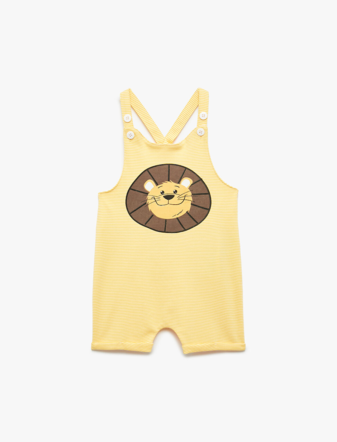 Aslan Baskılı Ayarlanabilir Askılı Kısa Tulum Salopet 