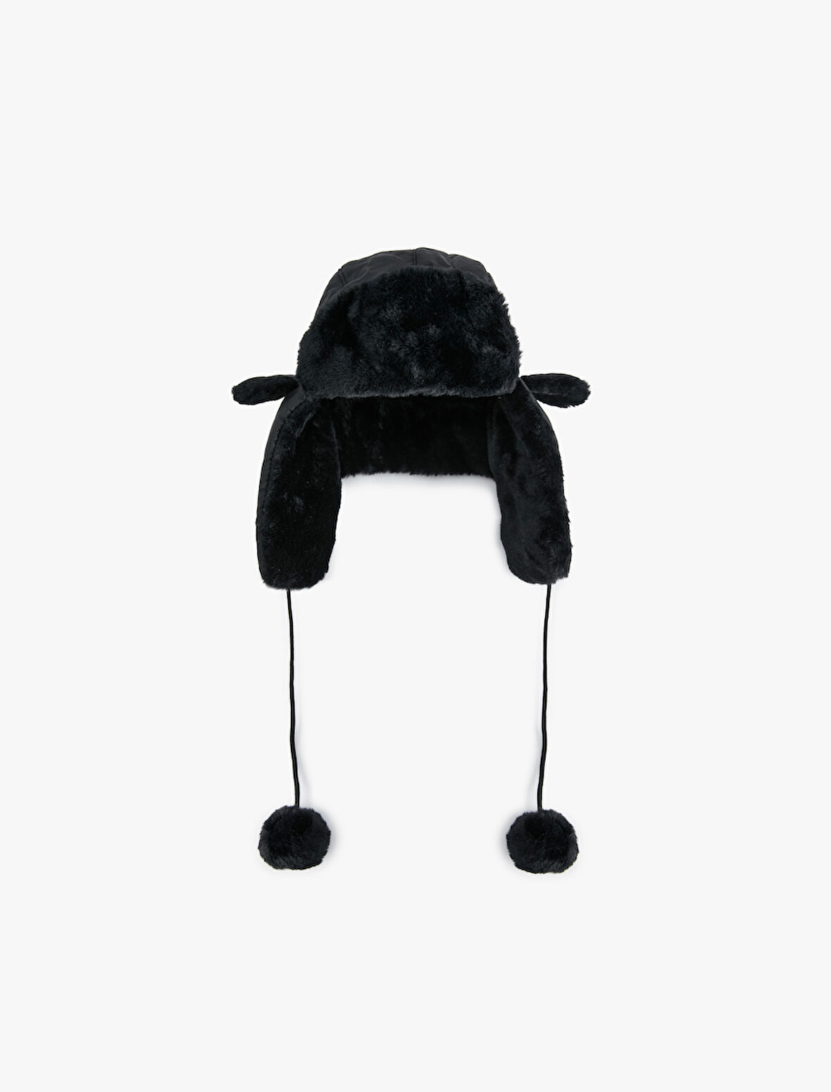 Ponpon Detaylı Peluş Pilot Şapka