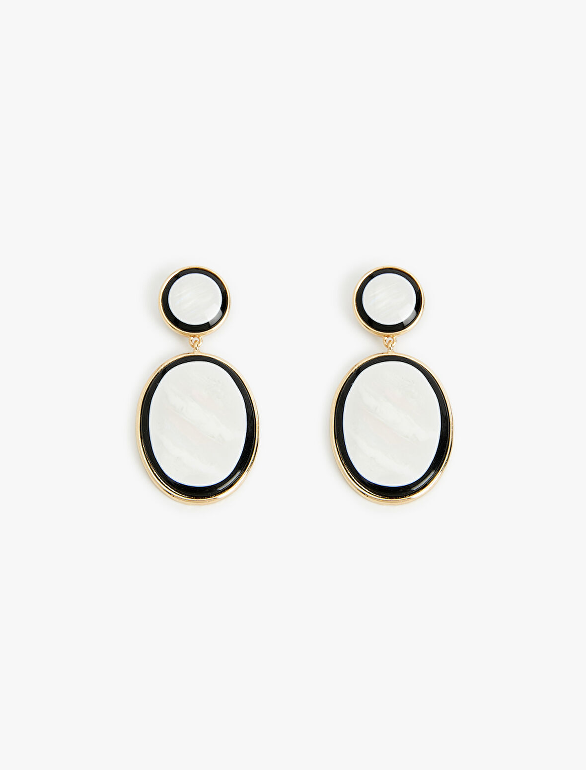 Büyük Boy Çok Renkli Sallantılı Oval Küpe