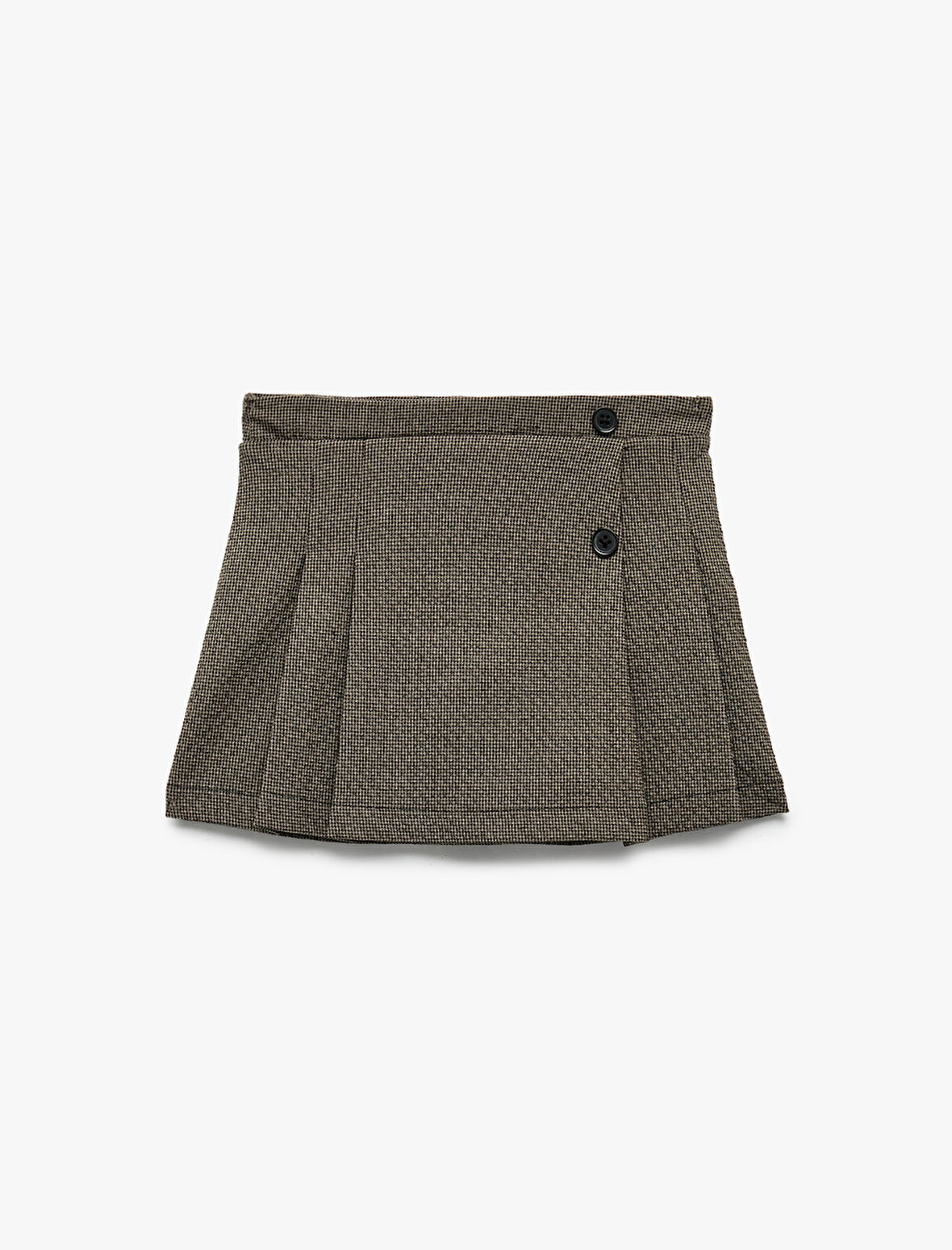 Düğme Detaylı A Kesim Pileli Etek