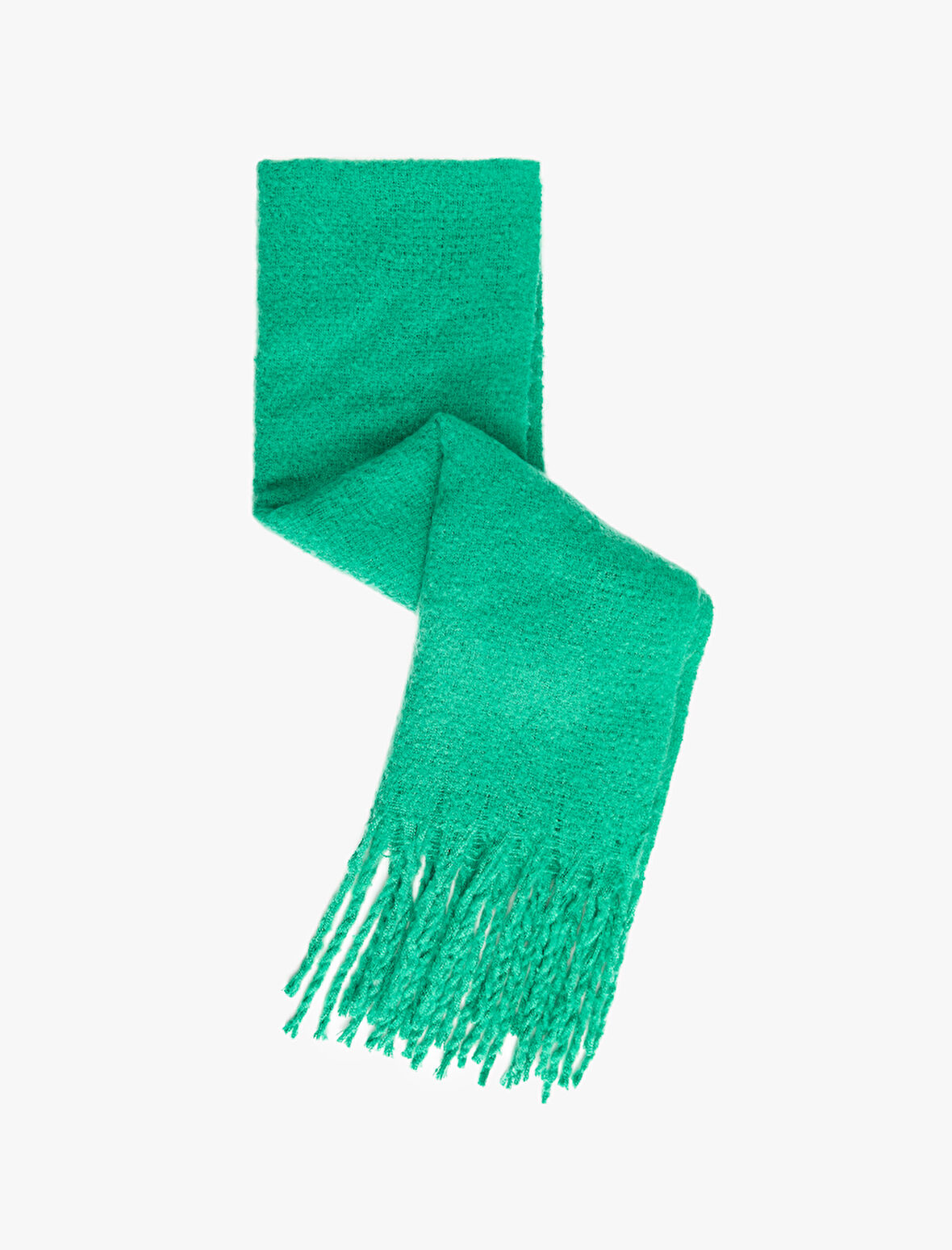 Yumuşak Dokulu Püsküllü Uzun Atkı