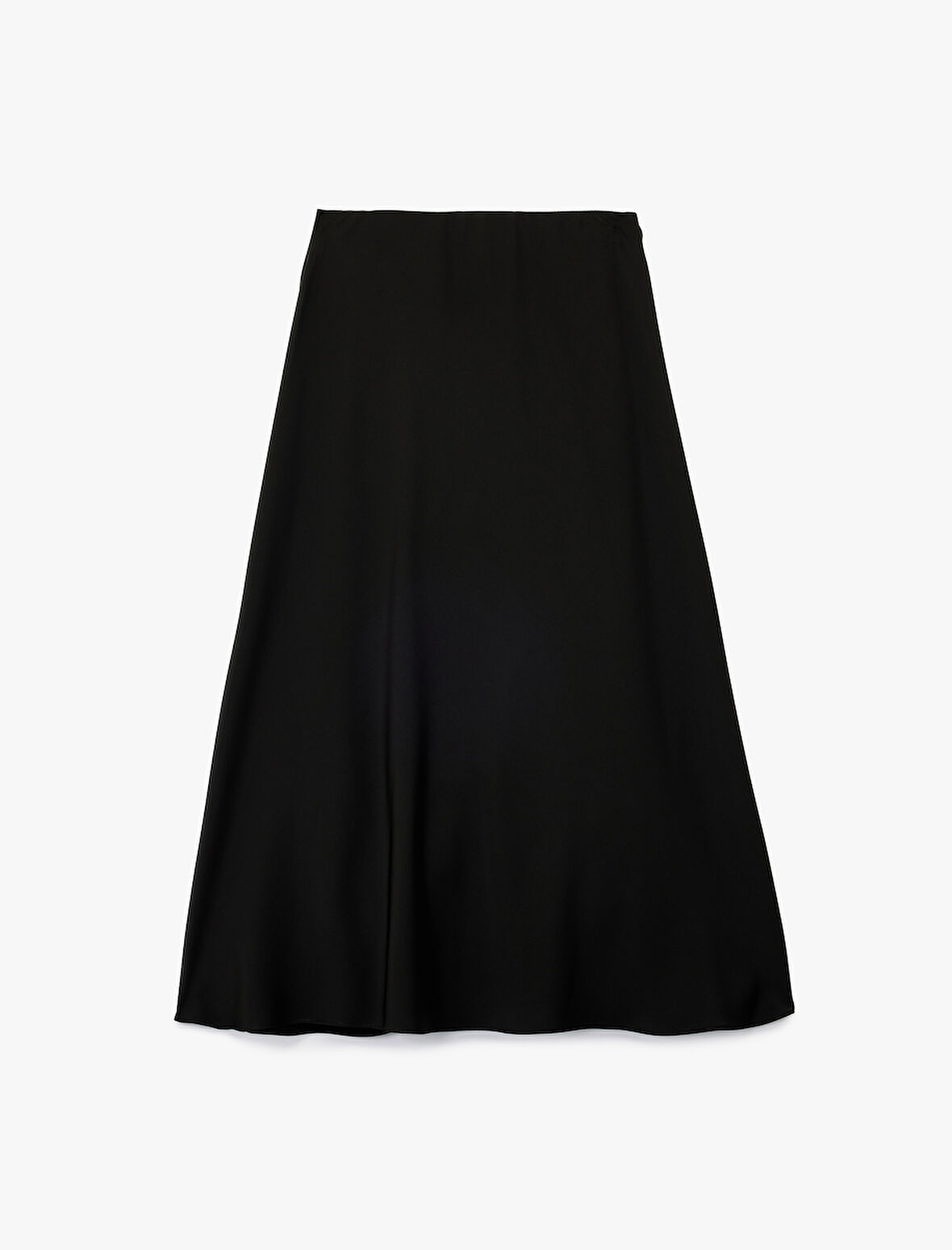 Midi Boy Çan Kesim Saten Kloş Etek