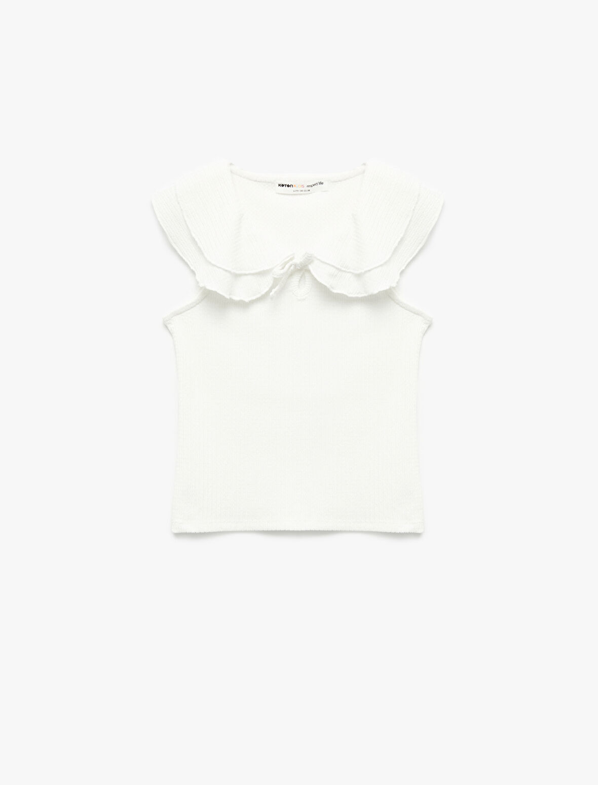 Fırfır Detaylı Kolsuz Bebe Yaka Bluz