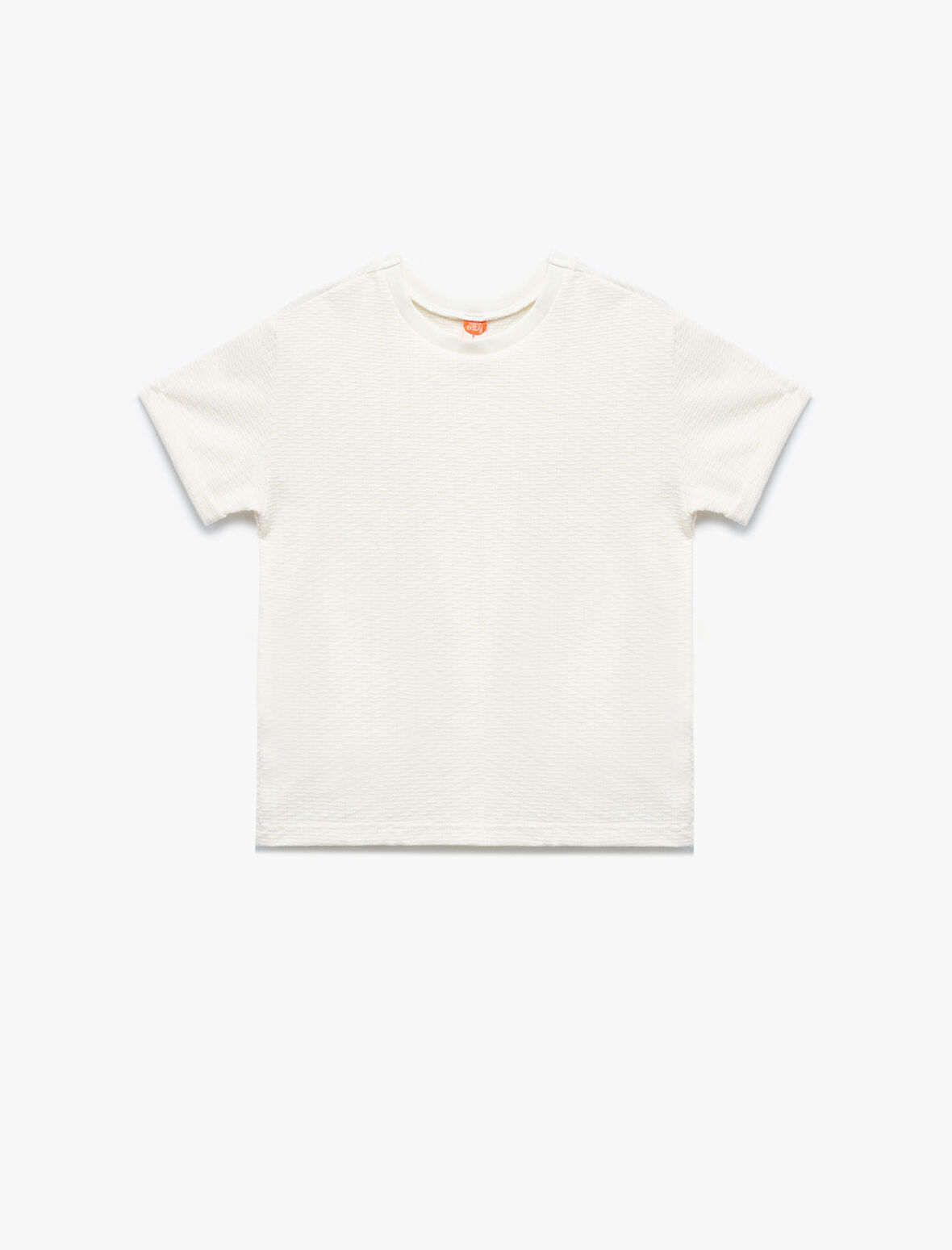 Bisiklet Yaka Kısa Kollu Dokulu Basic Tişört