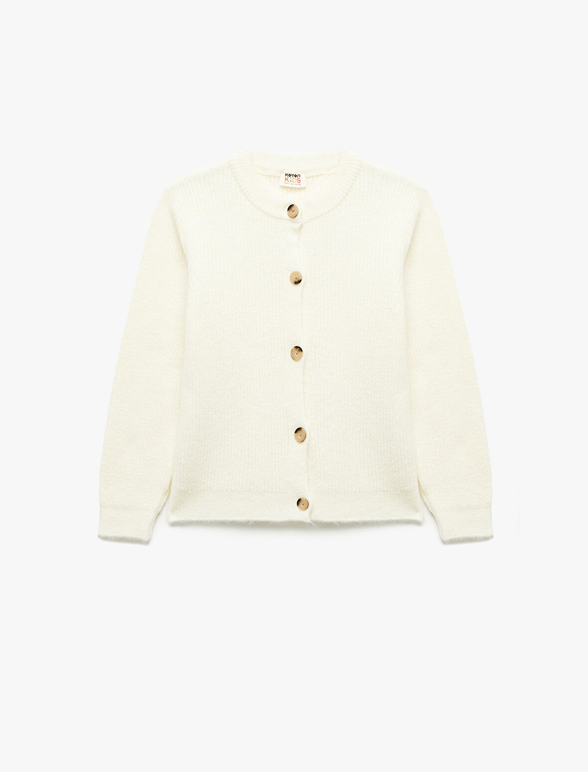 Düğmeli Uzun Kollu Yuvarlak Yaka Basic Triko Hırka