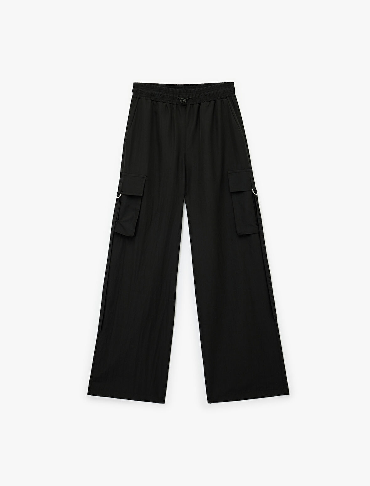 Yüksek Bel Kargo Cepli Geniş Paça Eşofman Altı