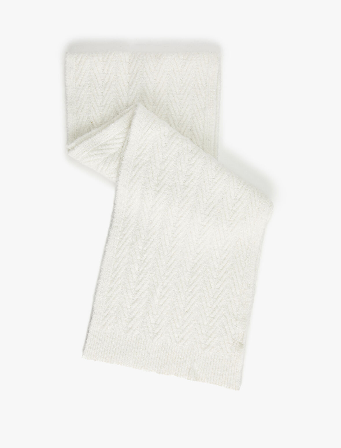 Saç Örgü Dokulu Uzun Atkı