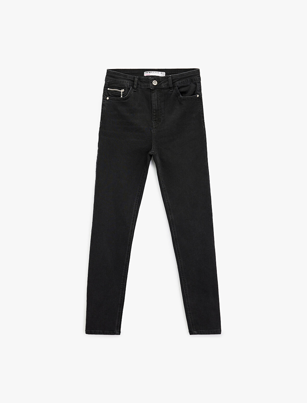 Yüksek Bel Fermuar Cep Detaylı Toparlayıcı Skinny Jean Pantolon -  Push Up Skinny Jeans