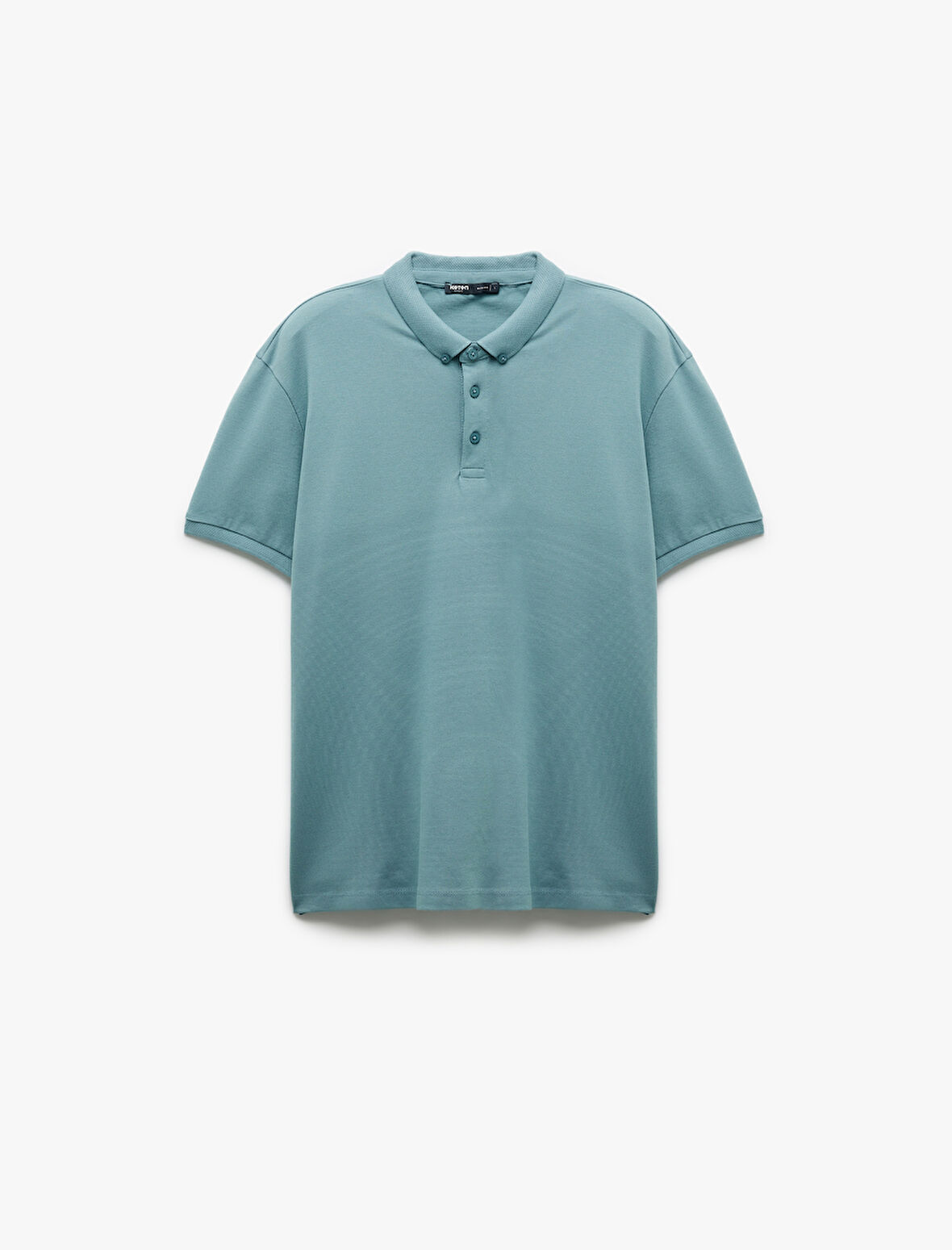 Kısa Kollu Düğme Detaylı Pamuklu Pike Kumaş Slim Fit Polo Yaka Tişört