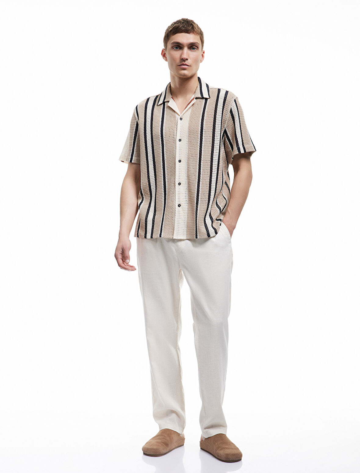 Cep Detaylı Regular Fit Beli Bağcıklı Pantolon