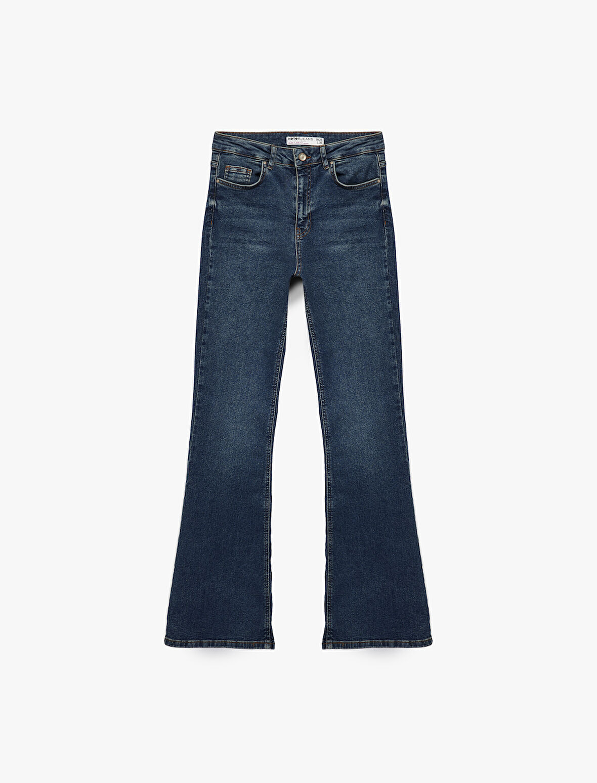 Yüksek Bel Dar Kesim İspanyol Paça Jean Pantolon - Flare Jeans