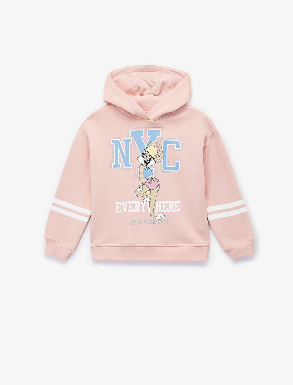 Lisanslı Lola Bunny Baskılı Uzun Kollu Kapşonlu Sweatshirt
