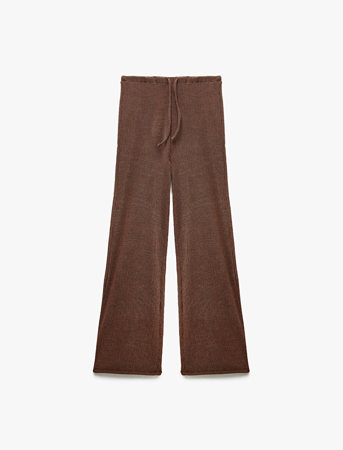 Beli Bağcıklı Rahat Kalıp Geniş Paça Pantolon Bürümcük