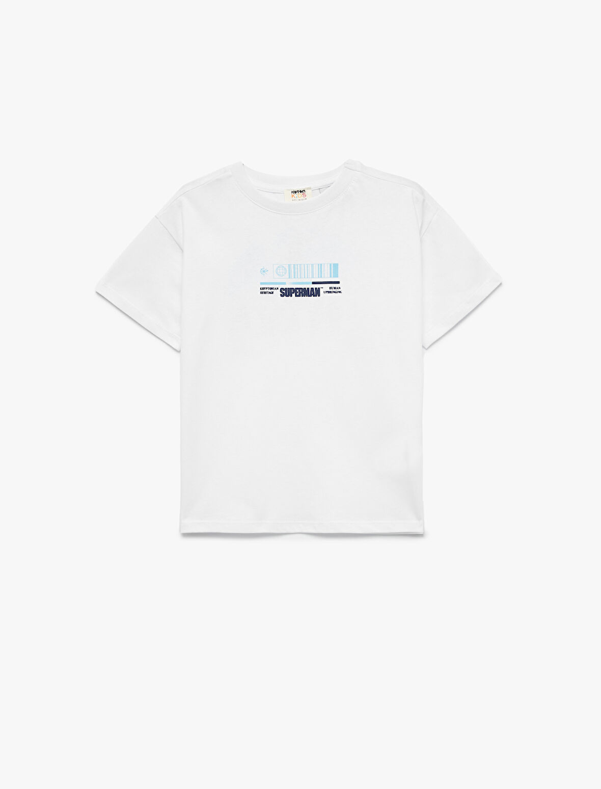 Pamuklu Bisiklet Yaka Kısa Kollu Baskılı Tişört