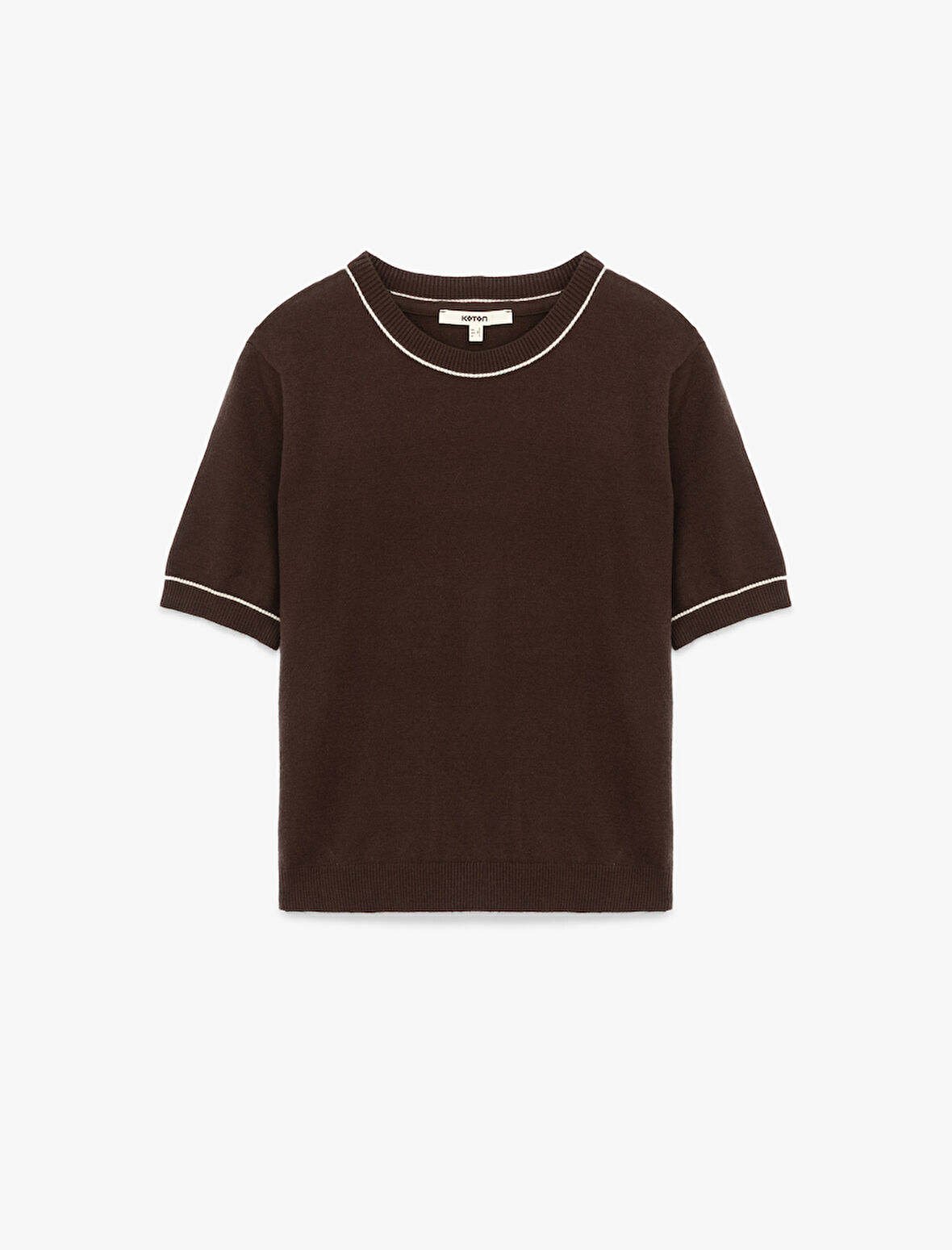 Kısa Kollu Bisiklet Yaka Triko Kazak