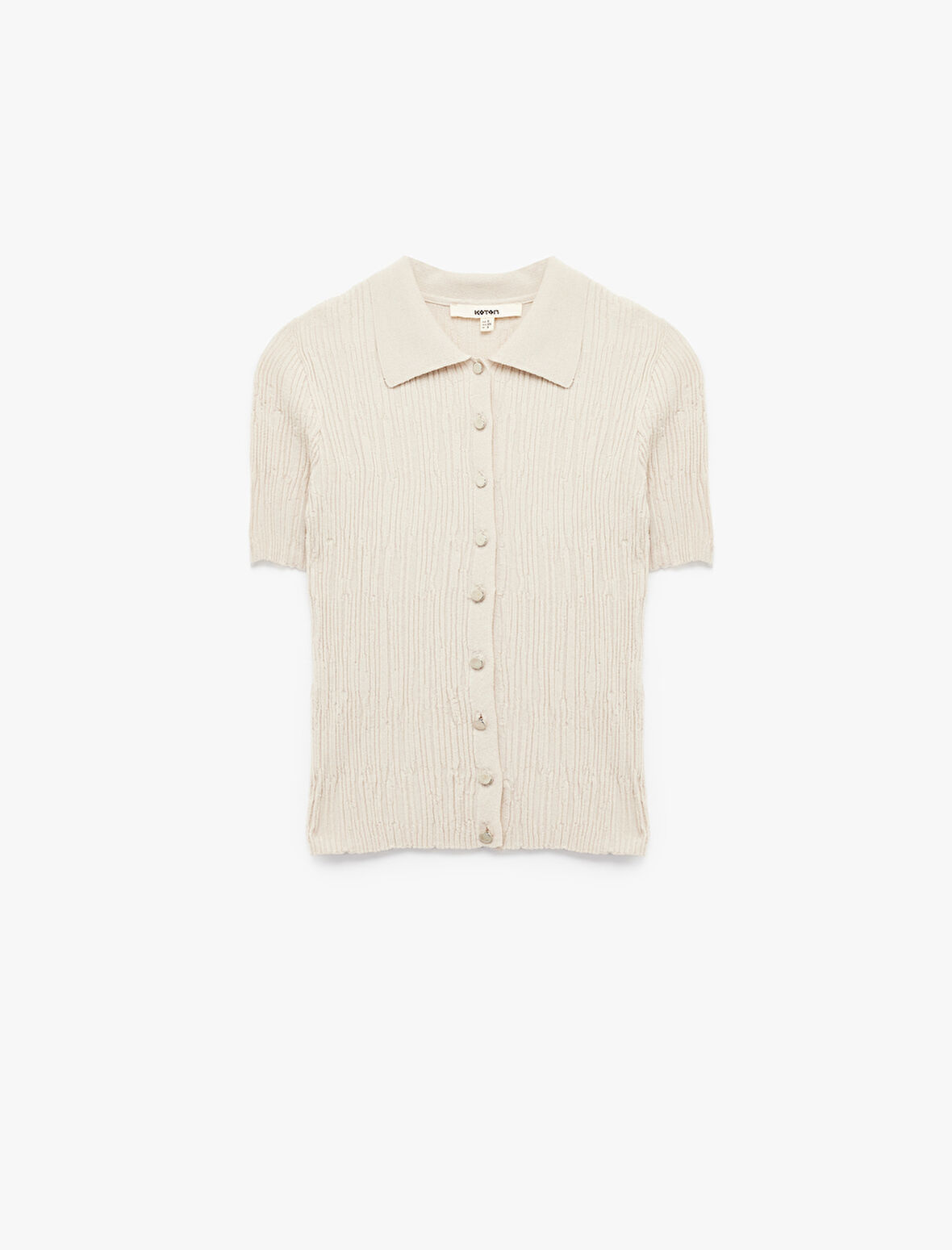 Kısa Kollu Viskon Karışımlı Düğmeli Polo Yaka Kazak