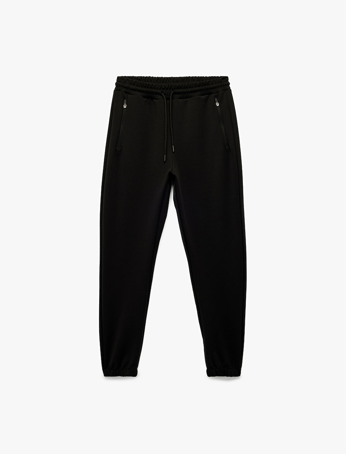Fermuarlı Cepli Straight Fit Beli Bağcıklı Jogger Spor Eşofman Altı