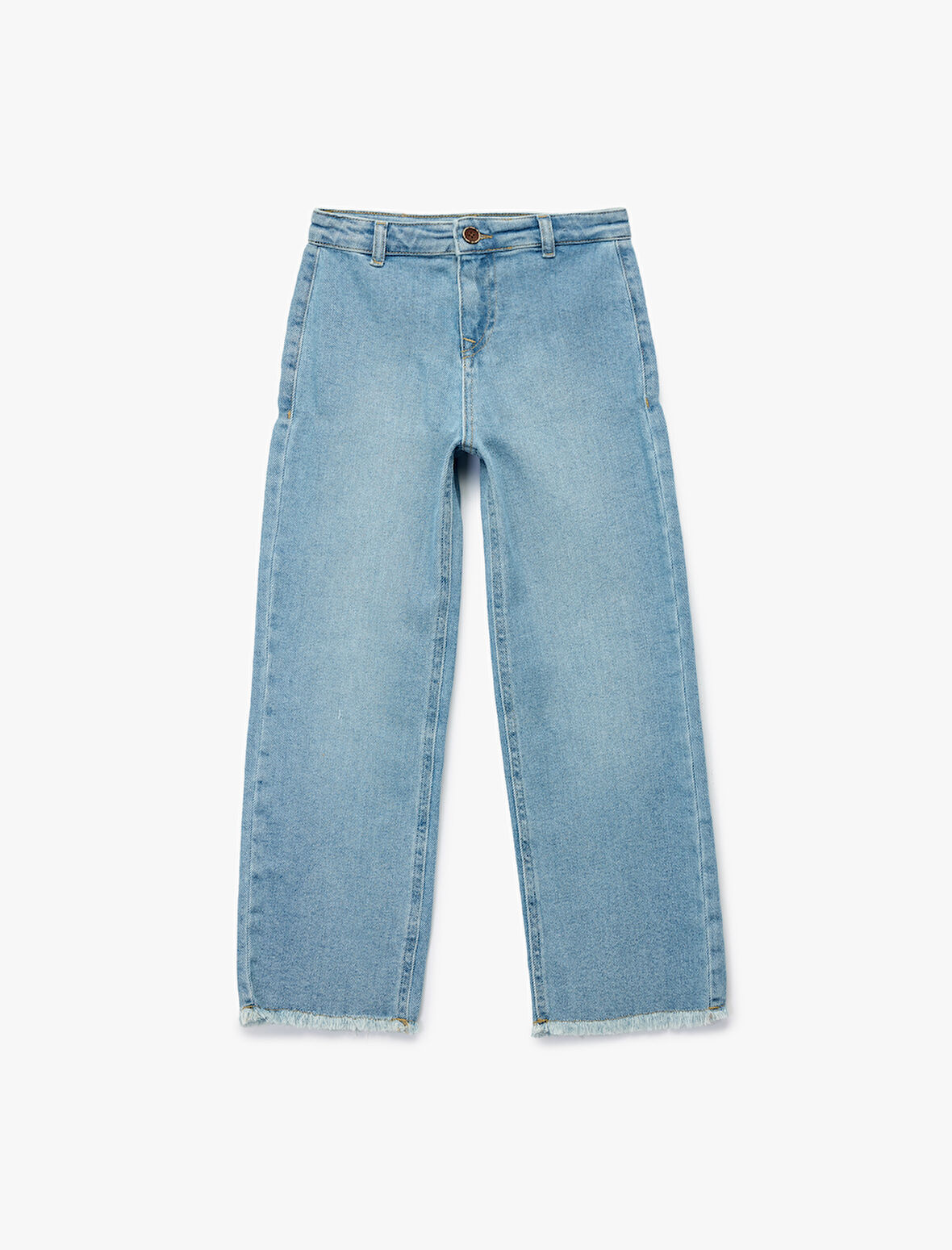 Pamuklu Cepli Yüksek Bel Denim Pantolon