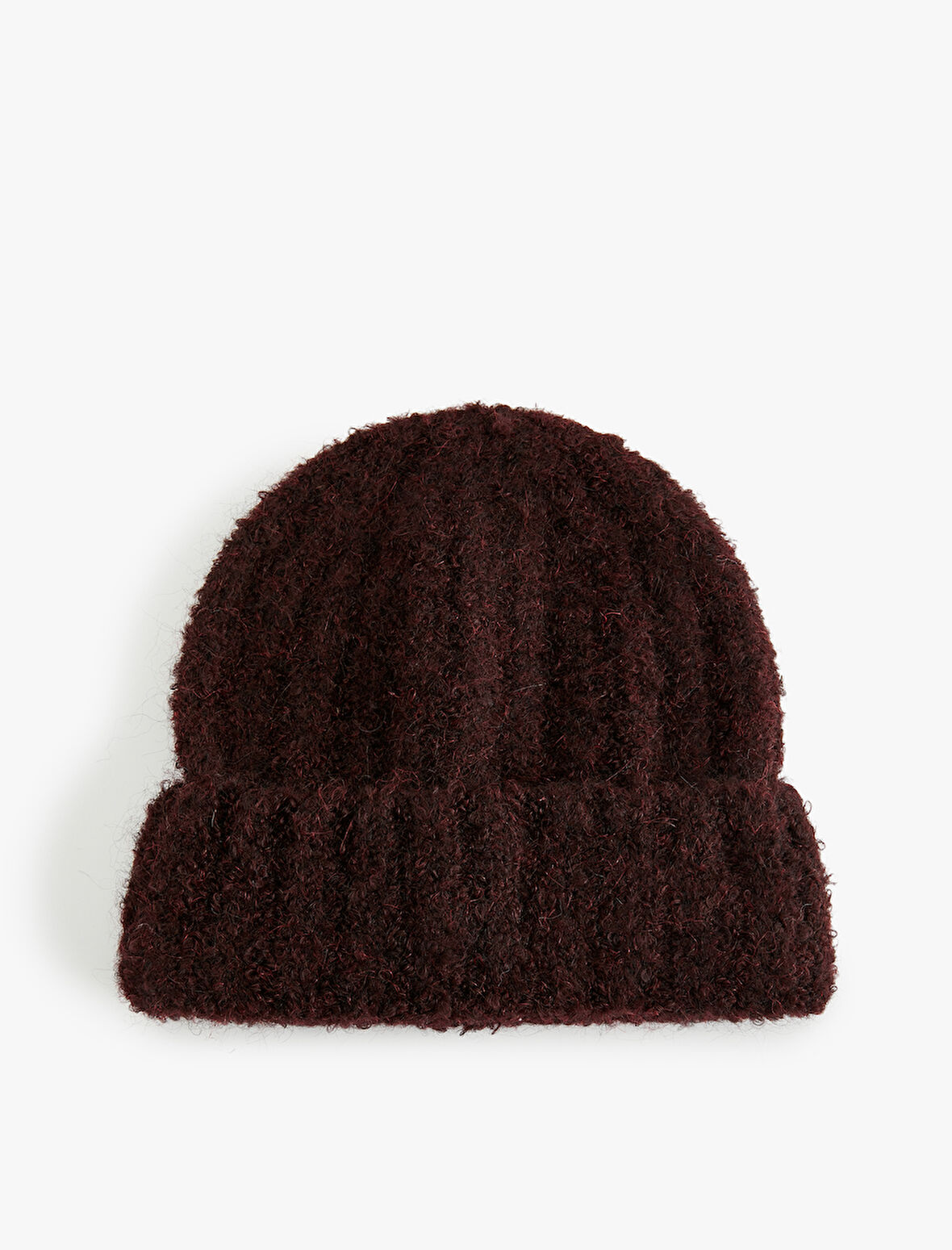 Yumuşak Dokulu Katlama Detaylı Kırçıllı Örgü Bere