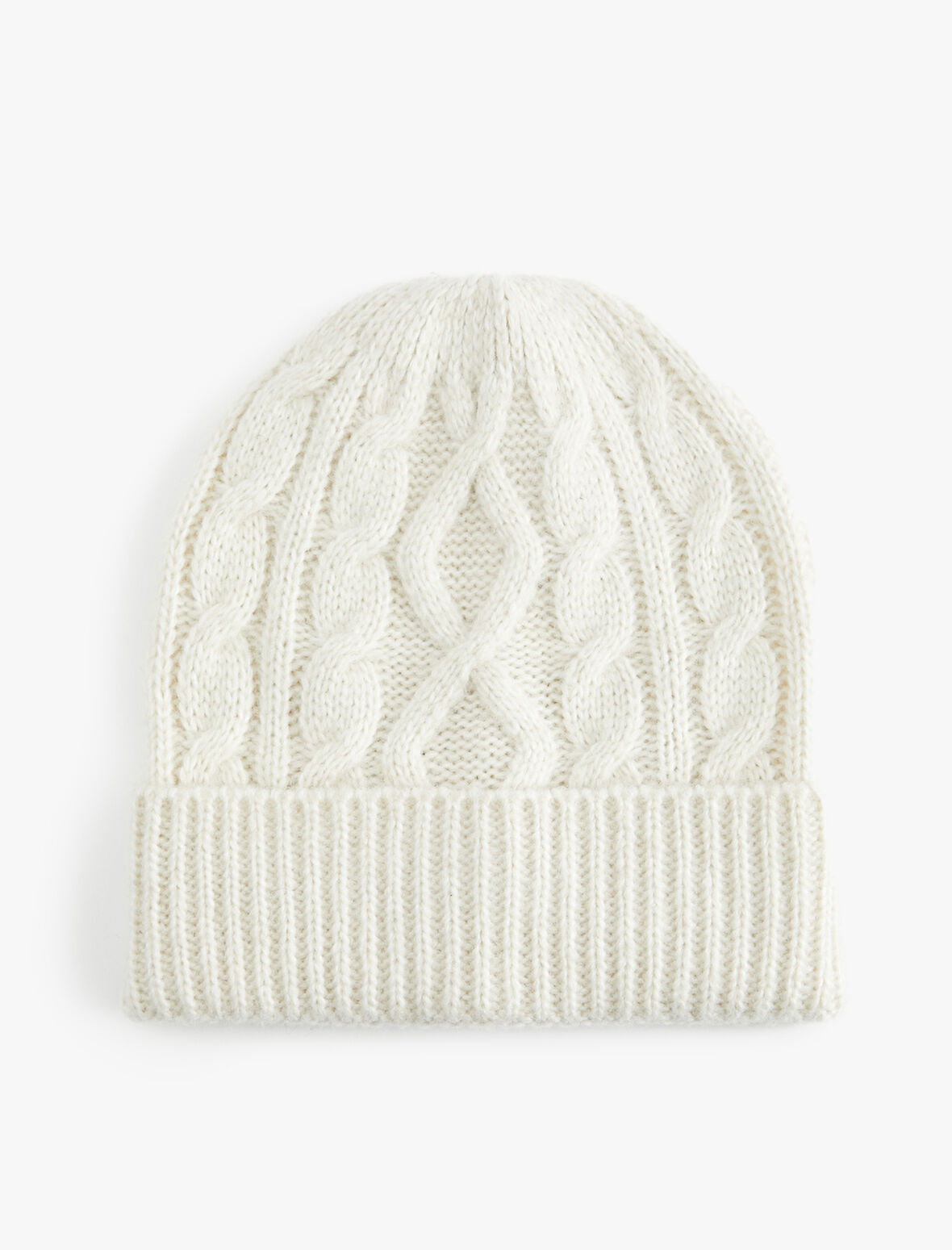 Katlama Detaylı Saç Örgü Dokulu Triko Bere