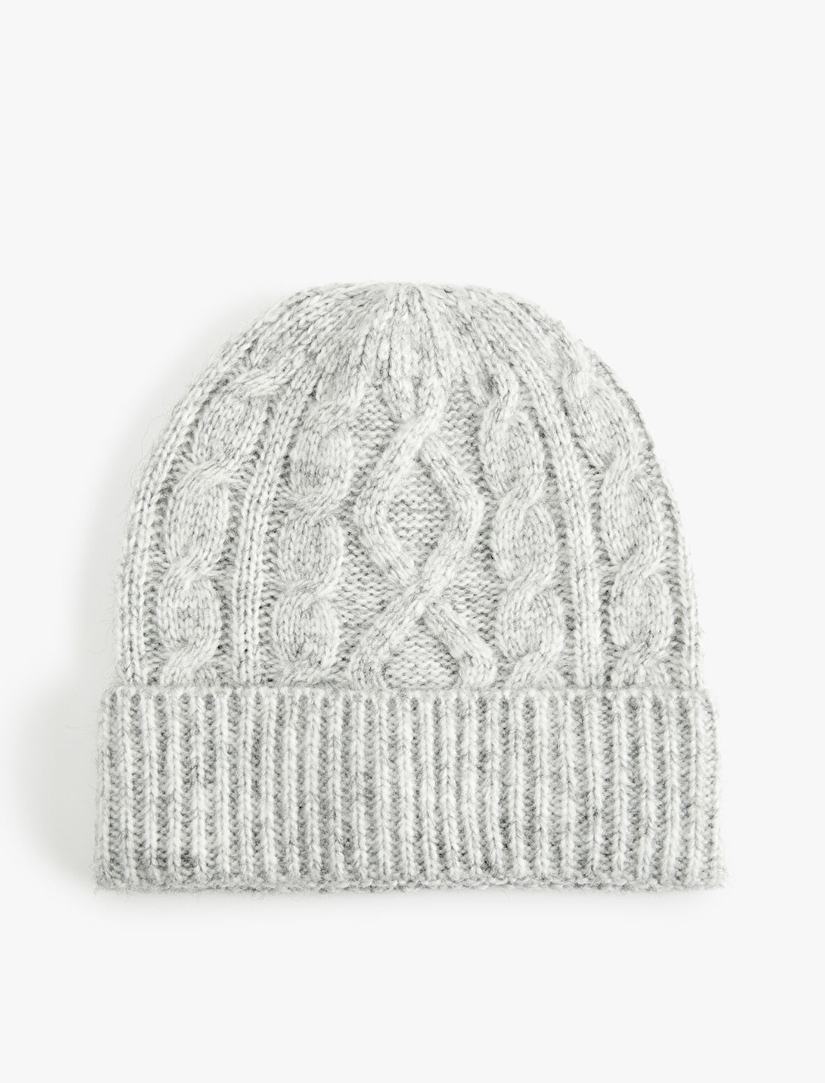 Katlama Detaylı Saç Örgü Dokulu Triko Bere