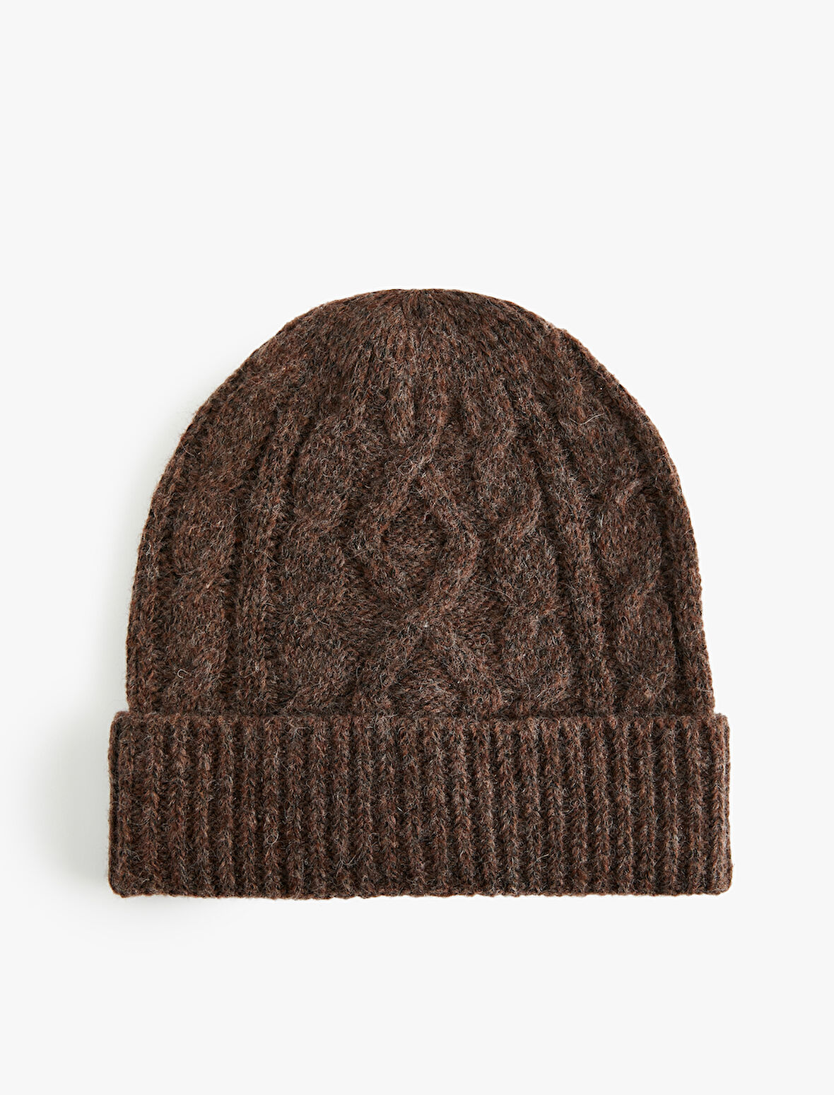 Katlama Detaylı Saç Örgü Dokulu Triko Bere