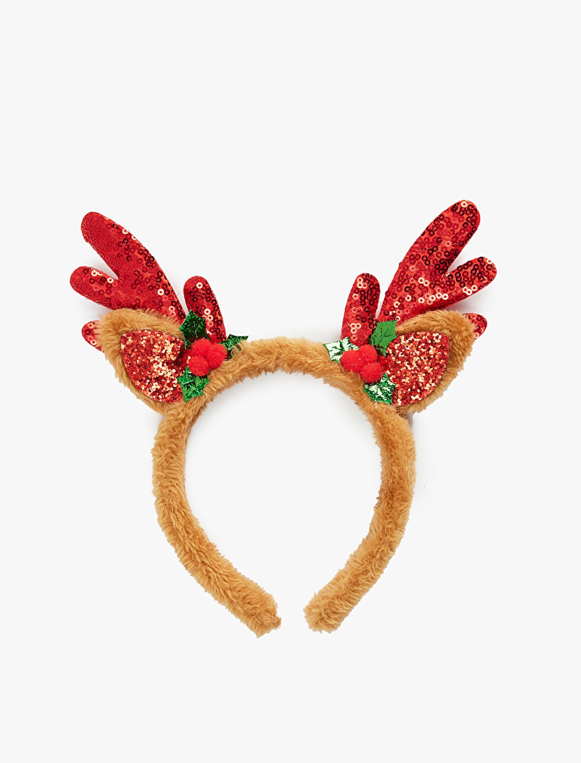 Geyik Boynuzu Detaylı Pullu Payetli Yılbaşı Tacı 