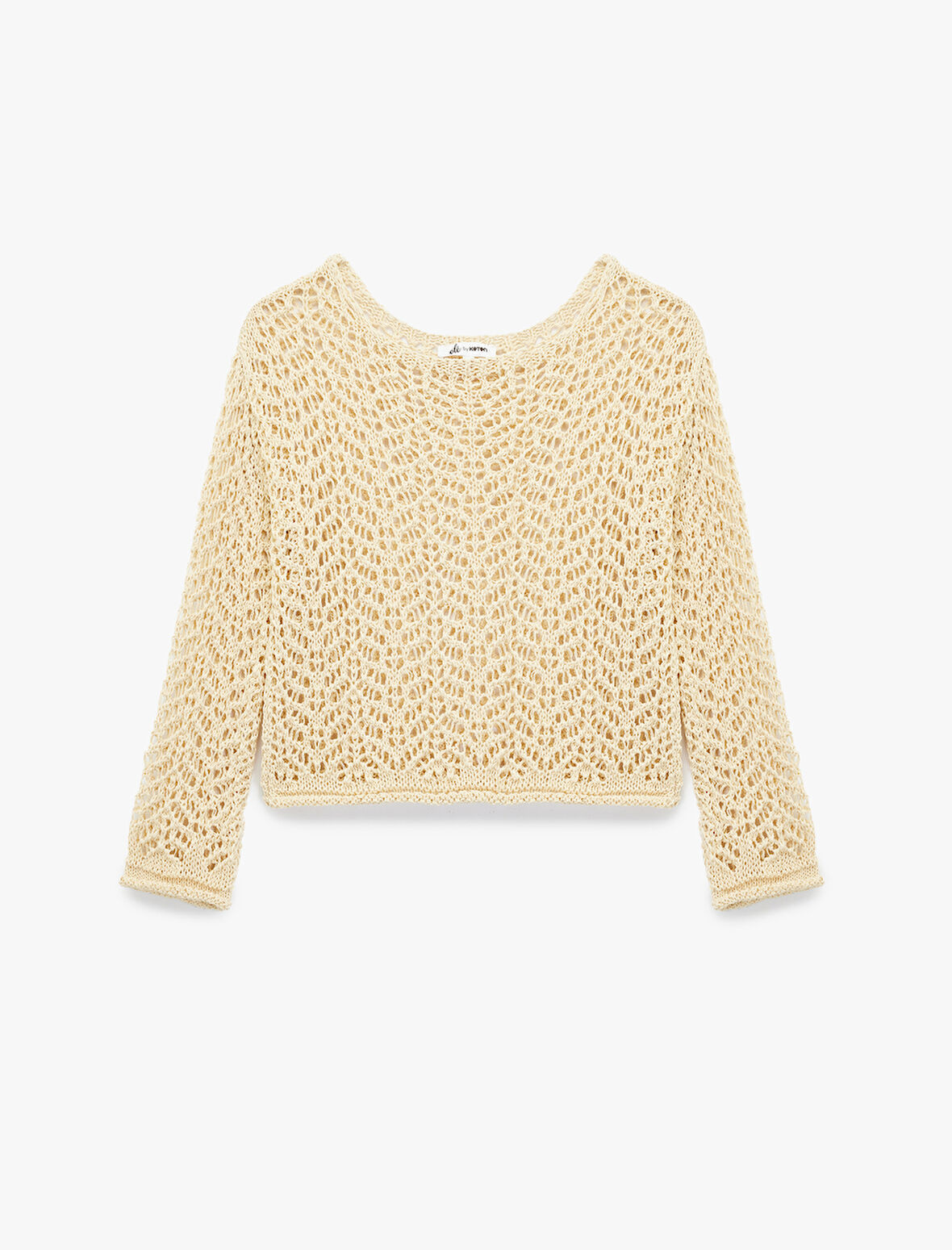 Uzun Kollu Bisiklet Yaka Triko Ajurlu Kazak