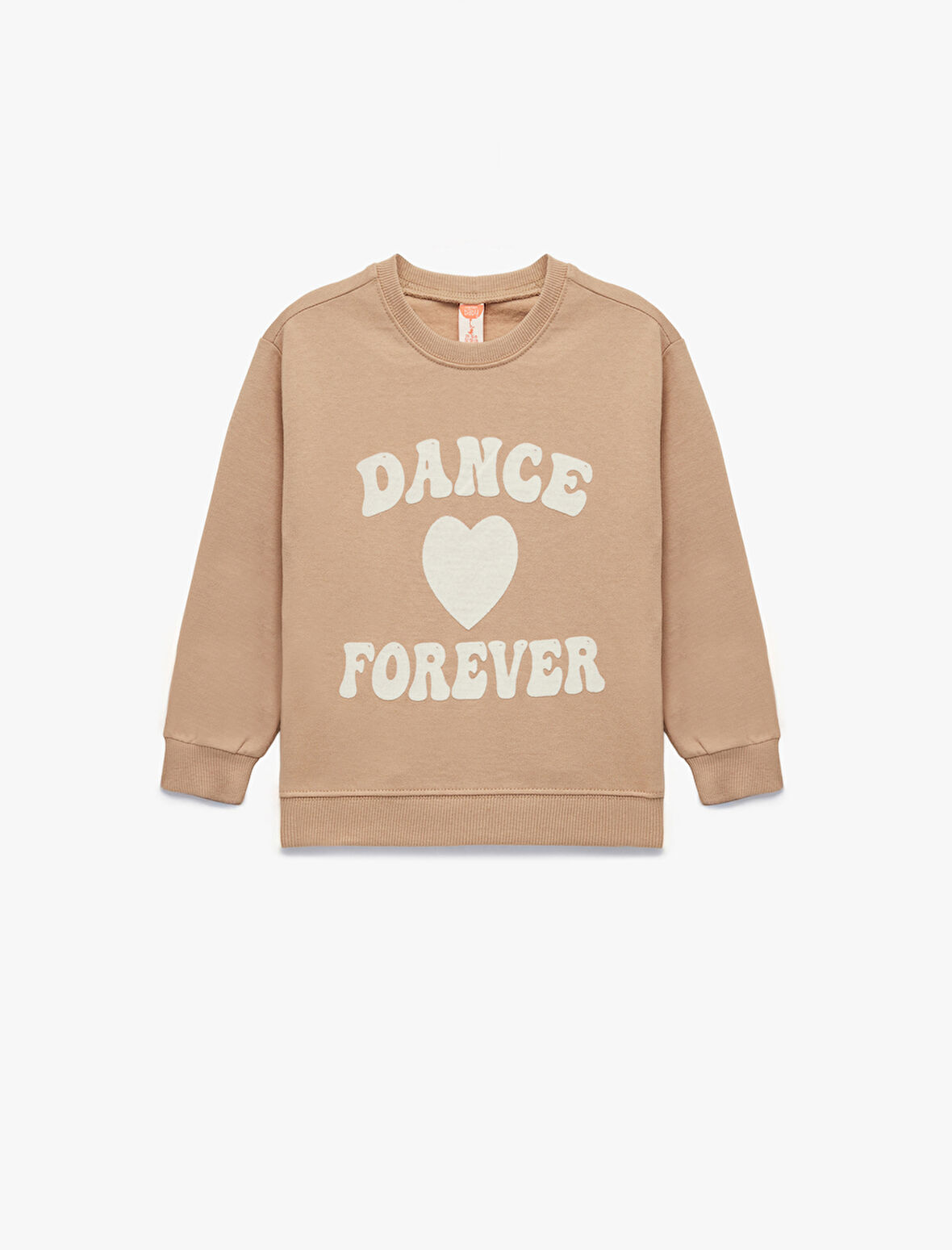 Baskılı Pamuklu Uzun Kollu Bisiklet Yaka Sweatshirt