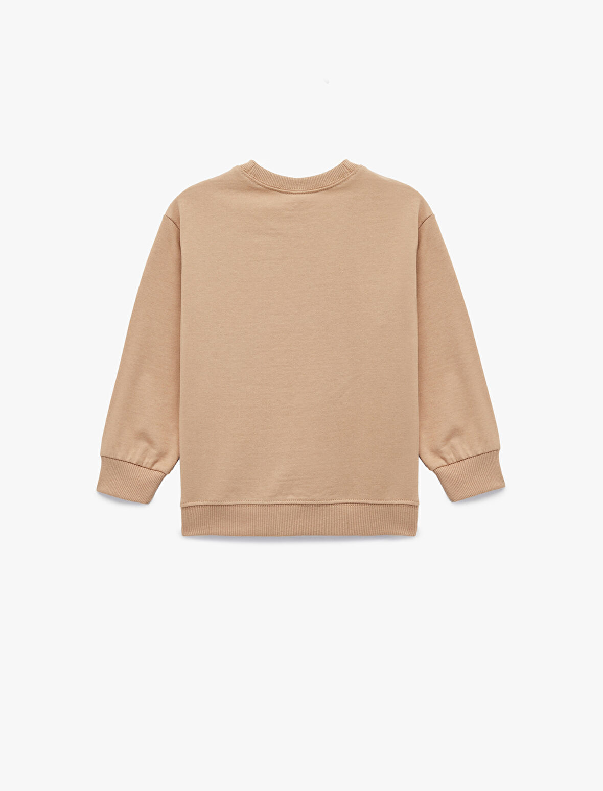 Baskılı Pamuklu Uzun Kollu Bisiklet Yaka Sweatshirt