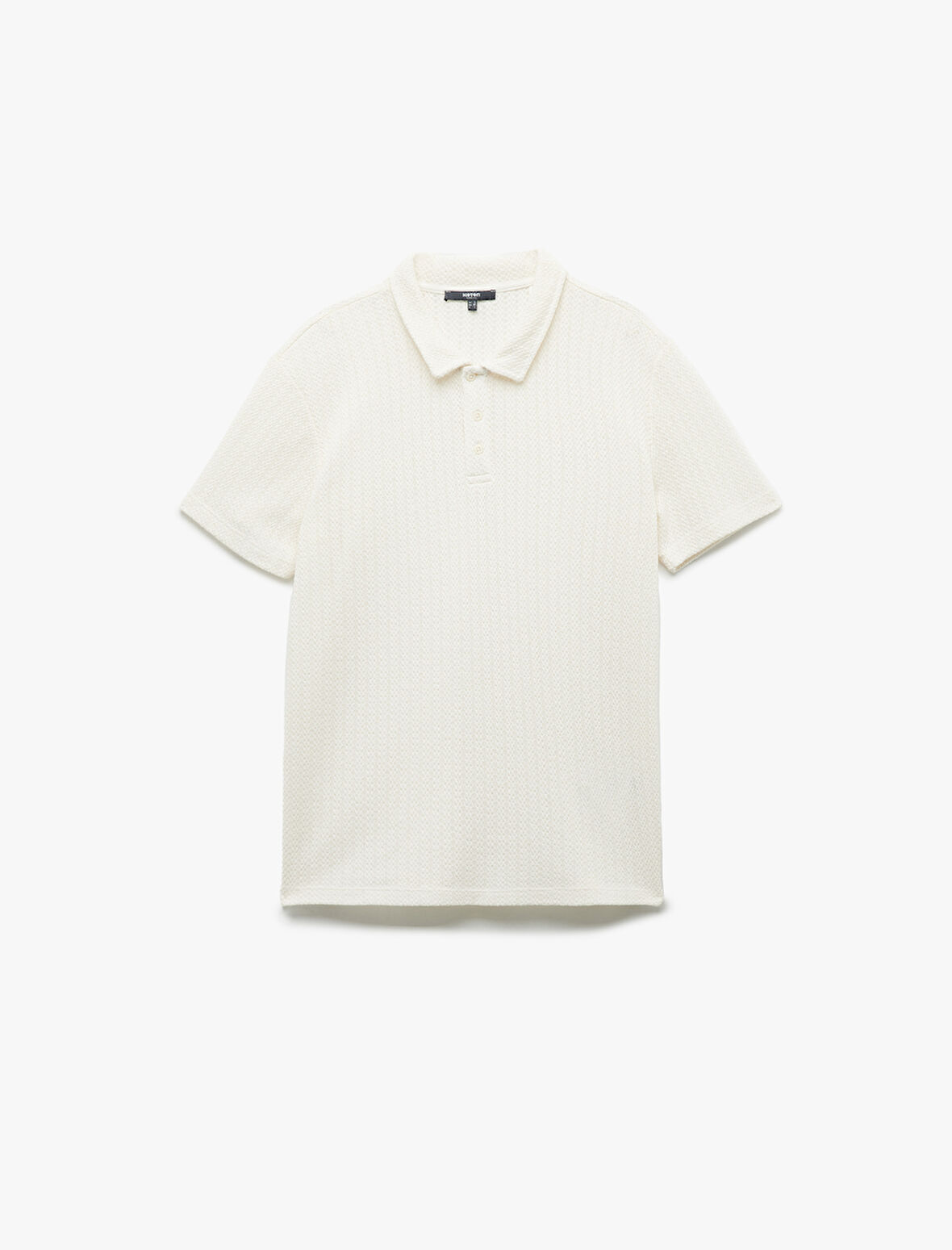 Regular Fit Kısa Kollu Dokulu Polo Yaka Tişört