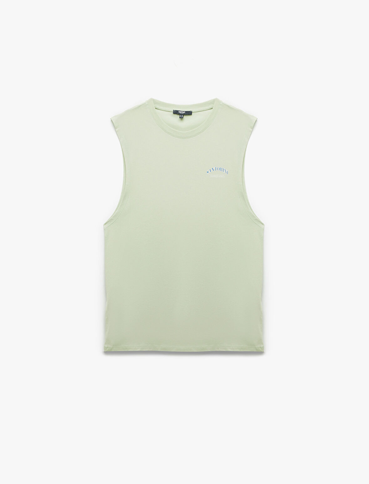 Bisiklet Yaka Pamuklu Kolsuz Arkası Baskılı Atlet