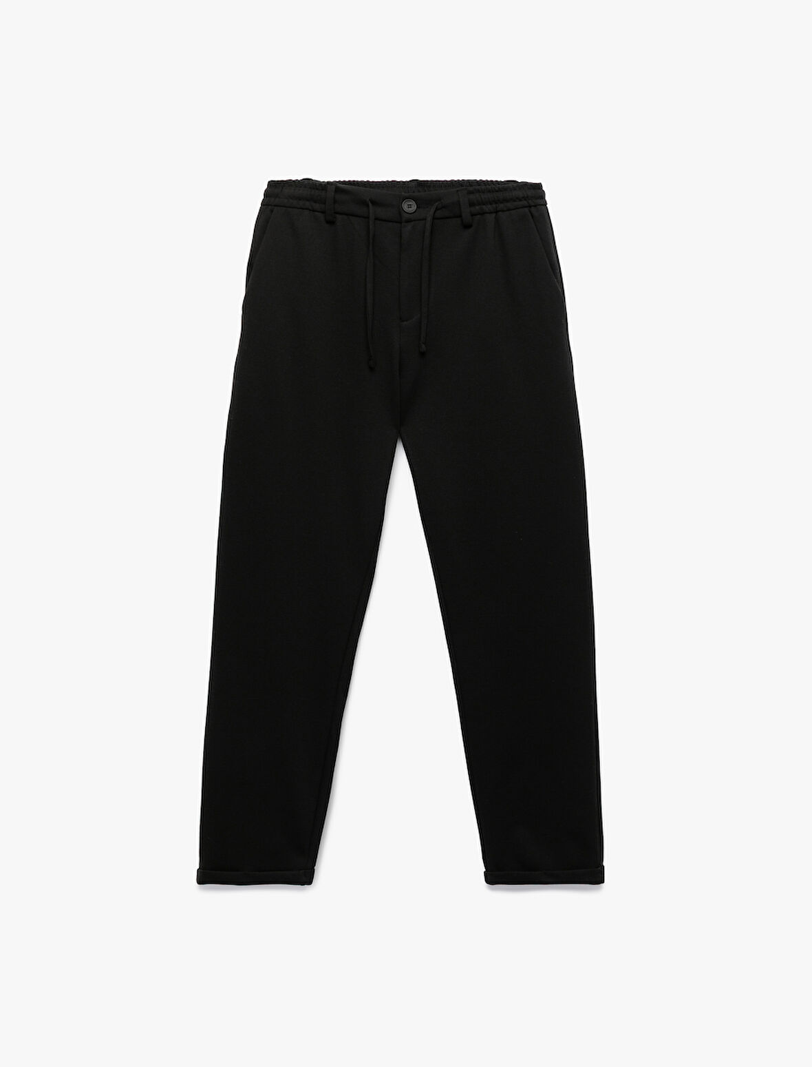 Beli Bağcıklı Düğmeli Pike Kumaş Cep Detaylı Duble Paça Slim Fit Pantolon