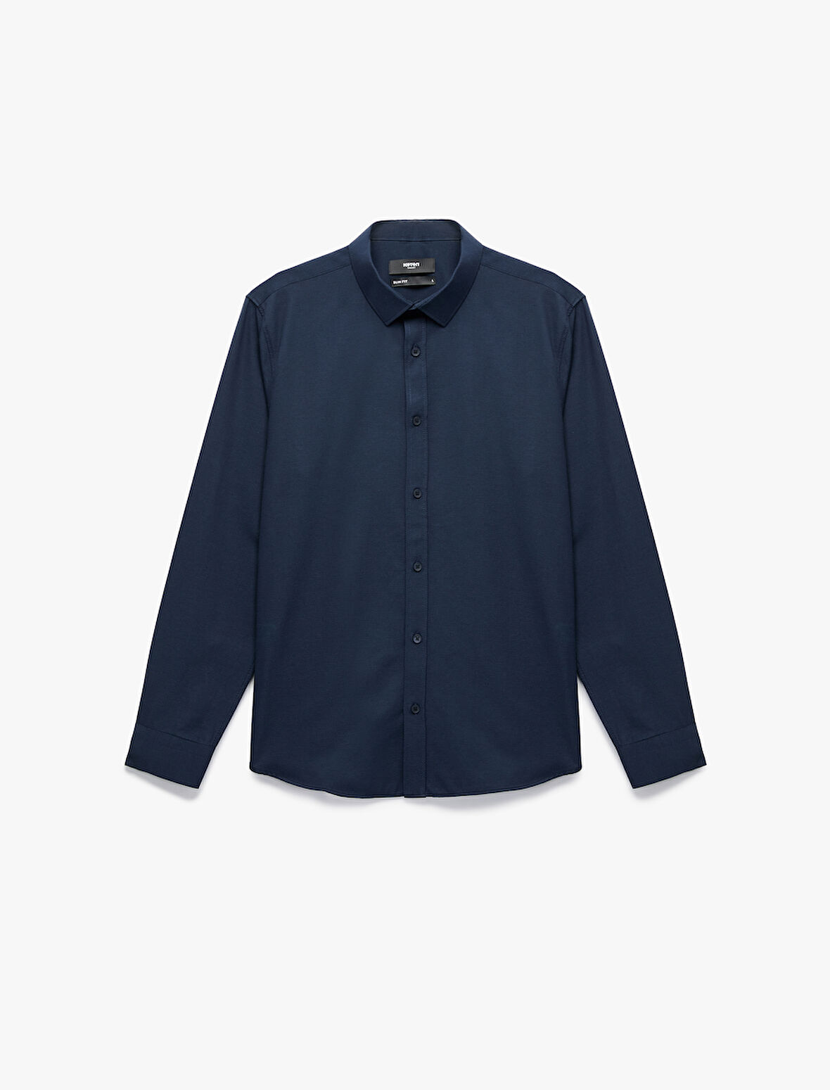 Yarım İtalyan Yaka Uzun Kollu Slim Fit Klasik Gömlek