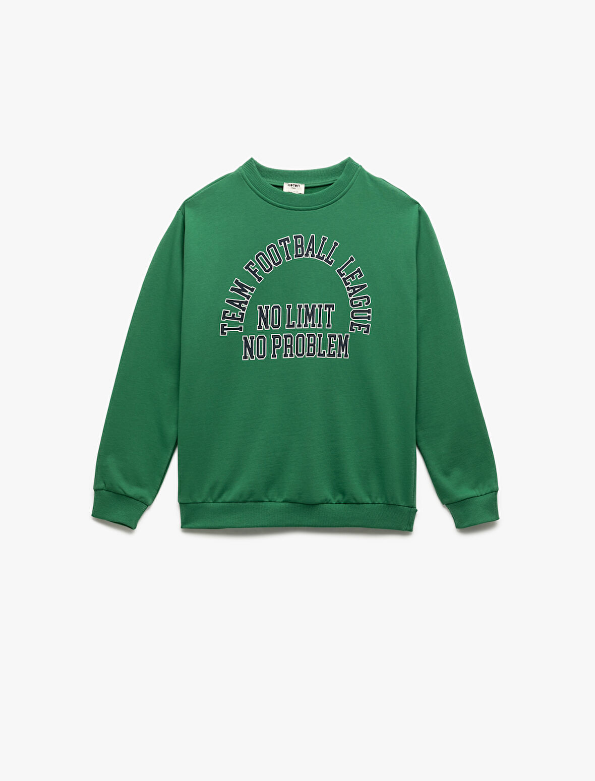 Bisiklet Yaka Uzun Kollu Pamuklu Baskılı Sweatshirt