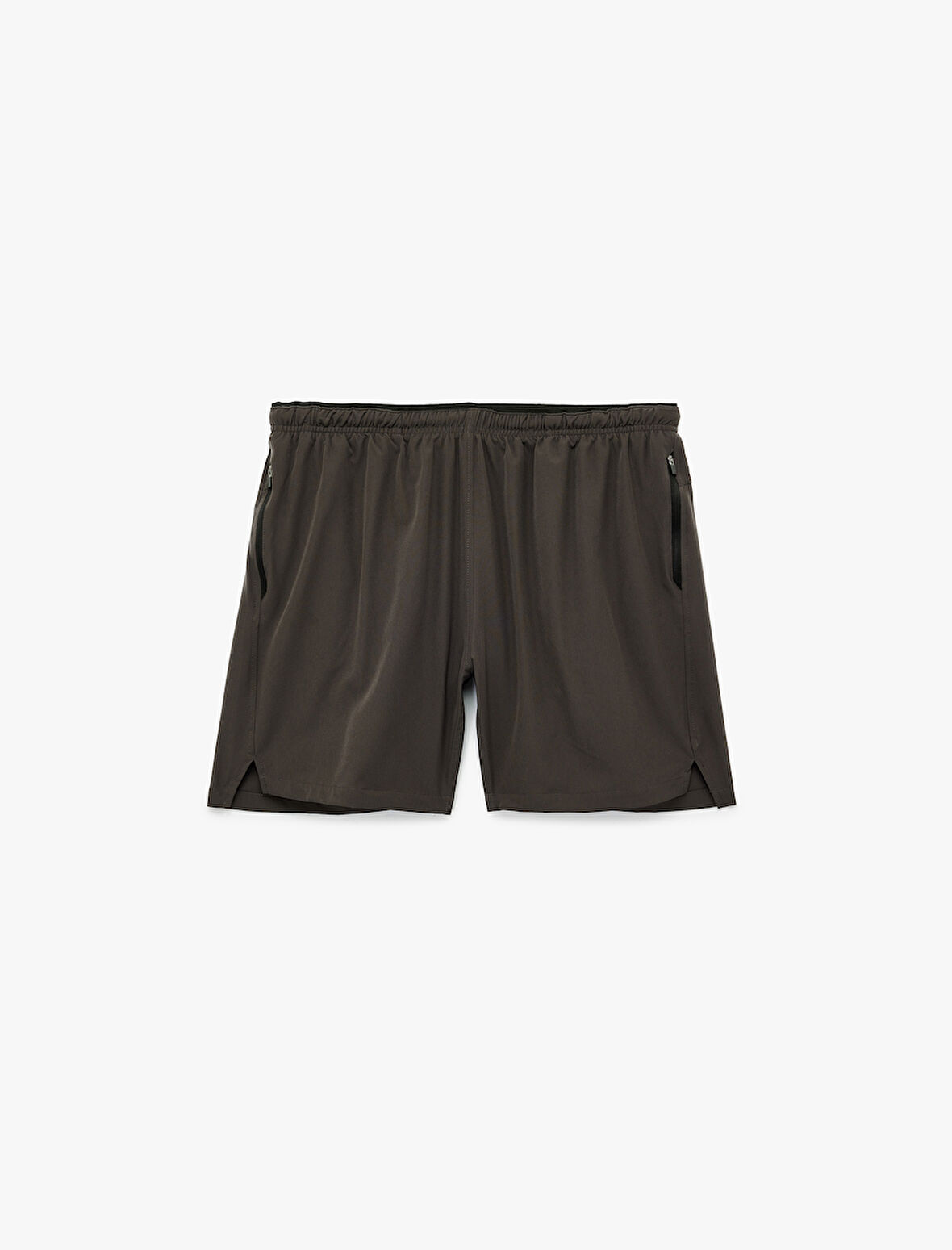 Fermuarlı Cepli Paraşüt Kumaş Yırtmaç Detaylı Oversize Beli Lastikli Spor Şort