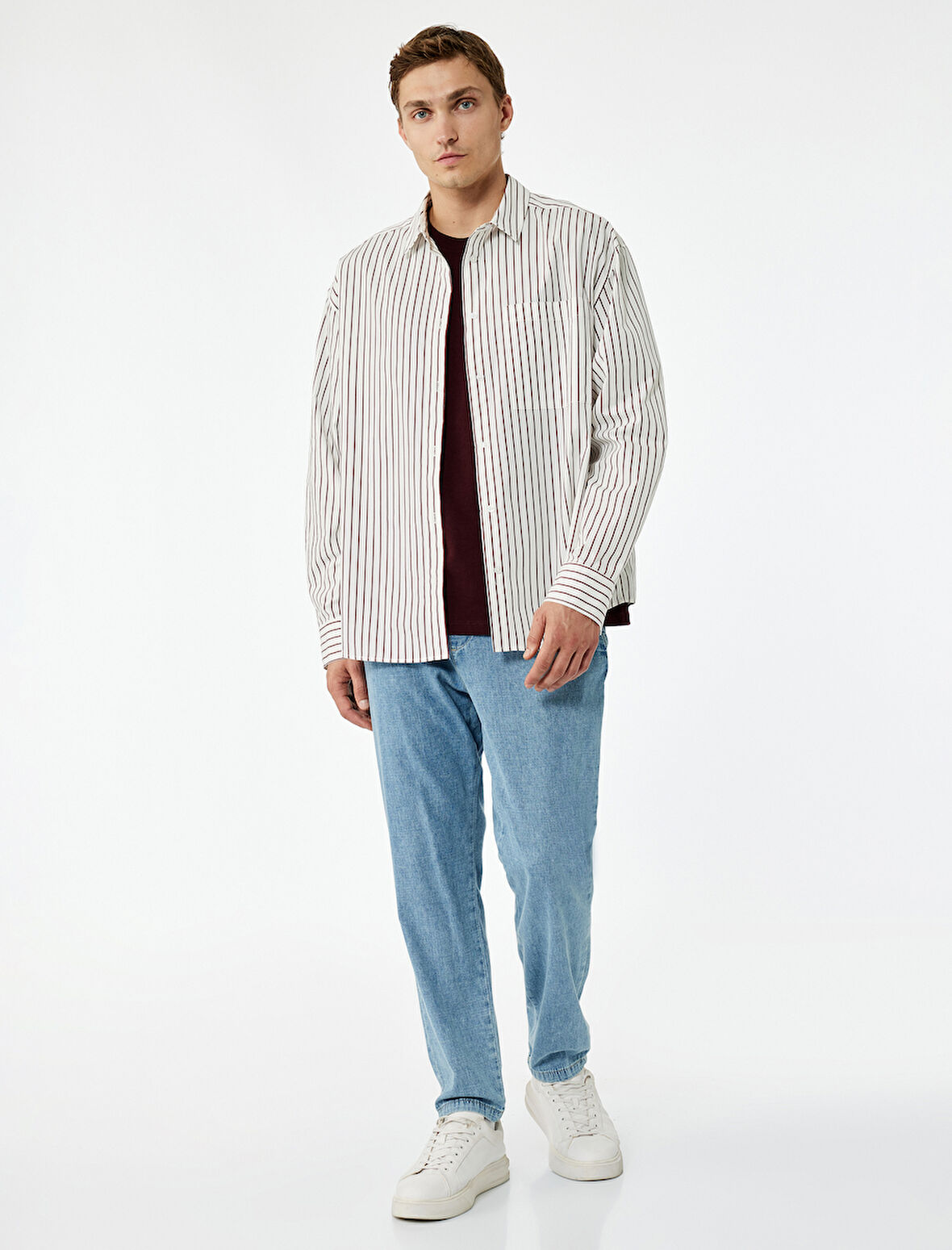 Pamuklu Cep Detaylı Beli Bağcıklı Bol Kalıp Jean Pantolon