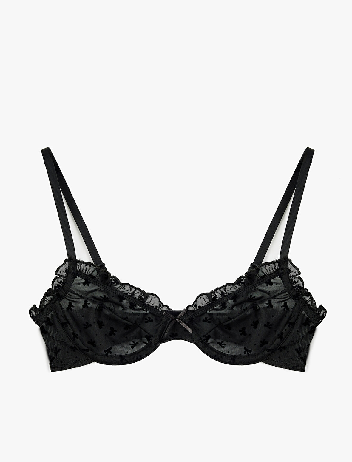 Fırfır Detaylı Rahat Kalıp Balenli Dolgusuz Sütyen