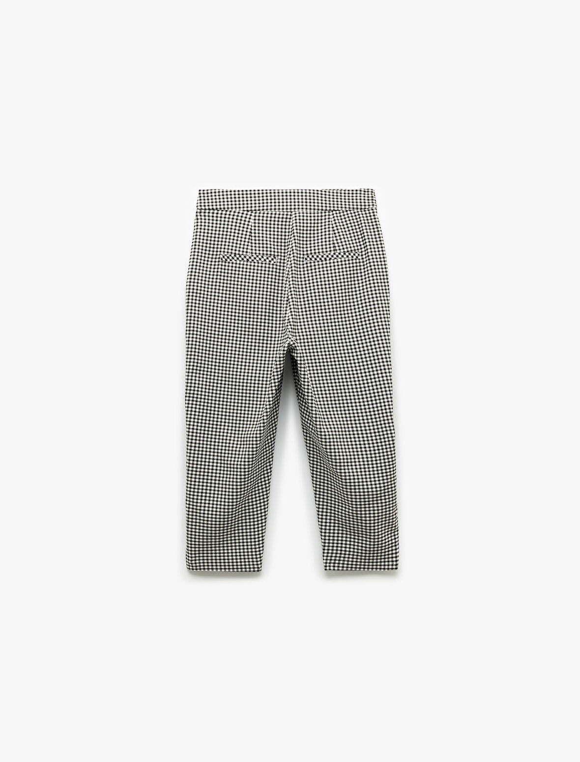 Viskon Kumaş Pötikareli Skinny Fit Cepli Kapri Pantolon