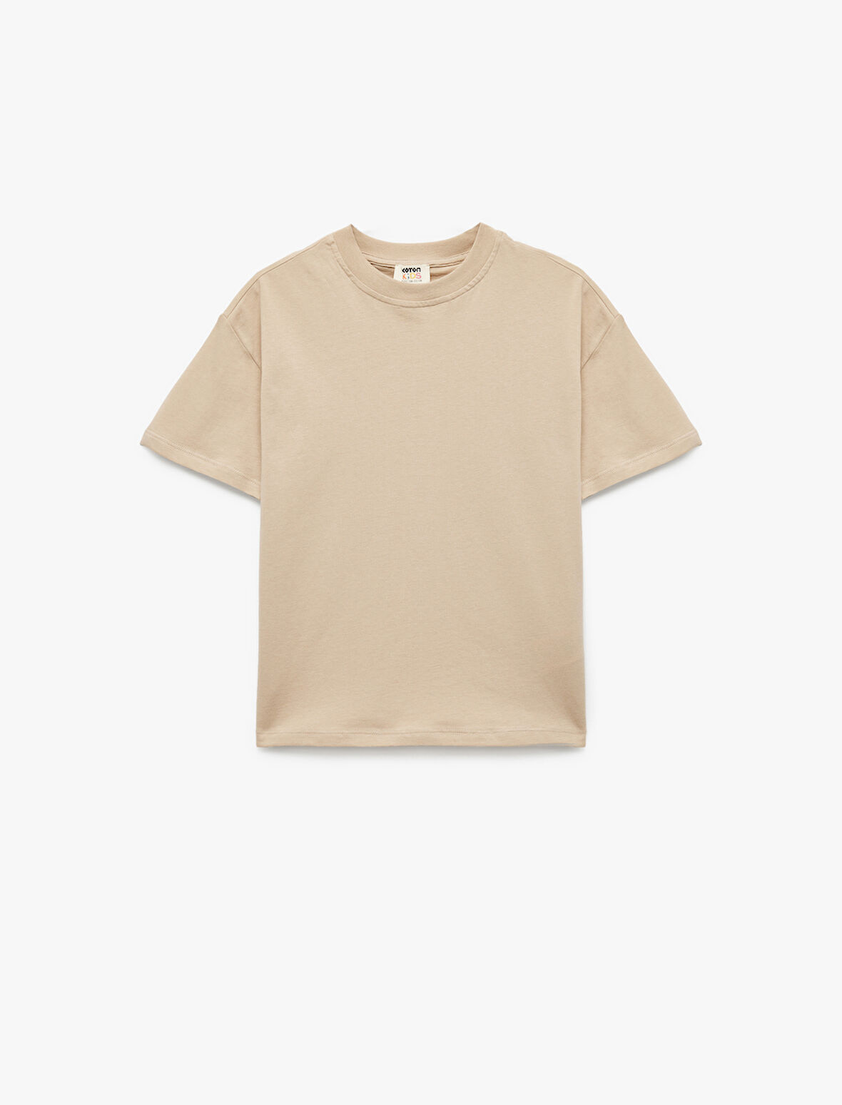 Pamuklu Kısa Kollu Bisiklet Yaka Basic Oversize Tişört