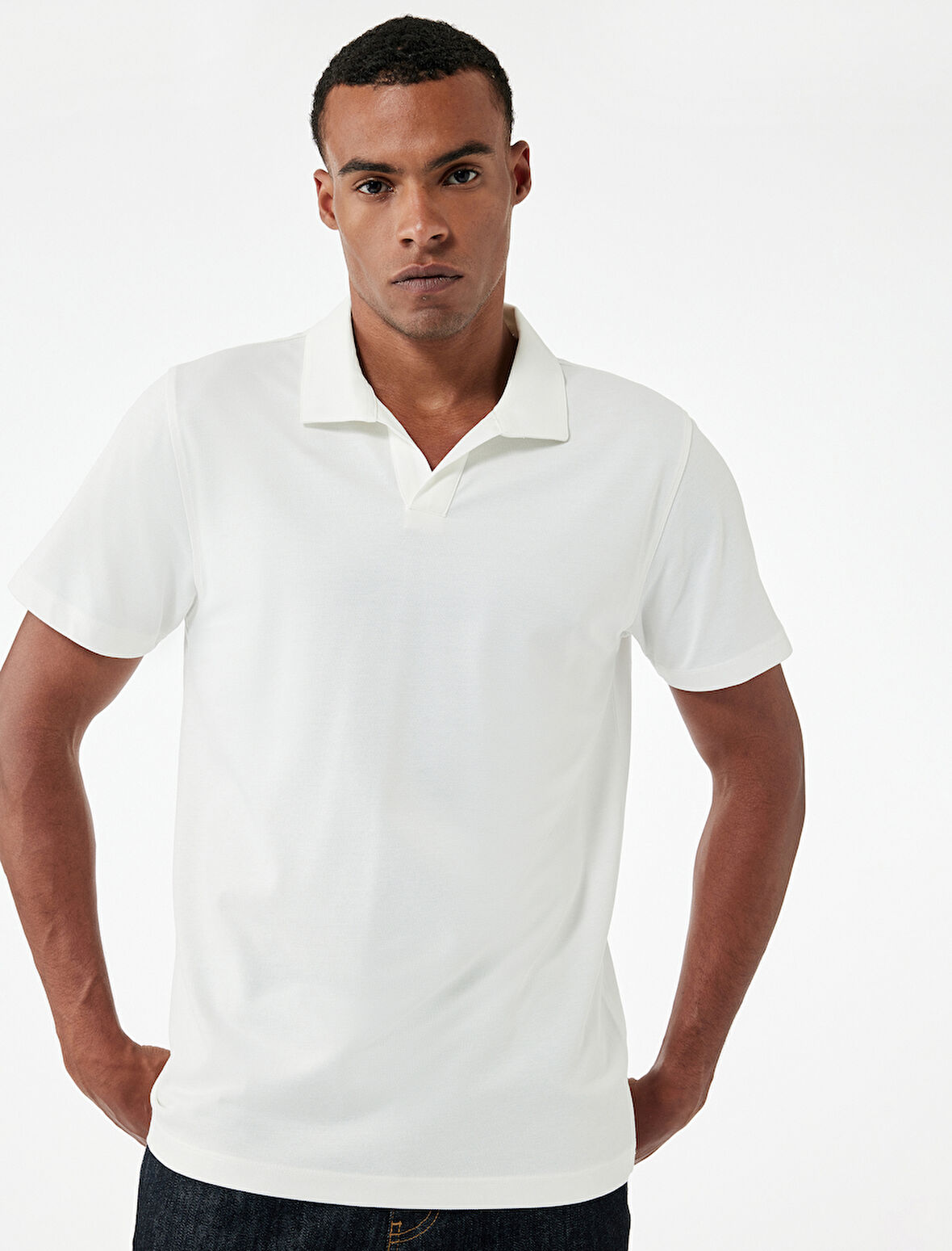 Regular Fit Kısa Kollu Pike Kumaş Pamuklu Polo Yaka Tişört