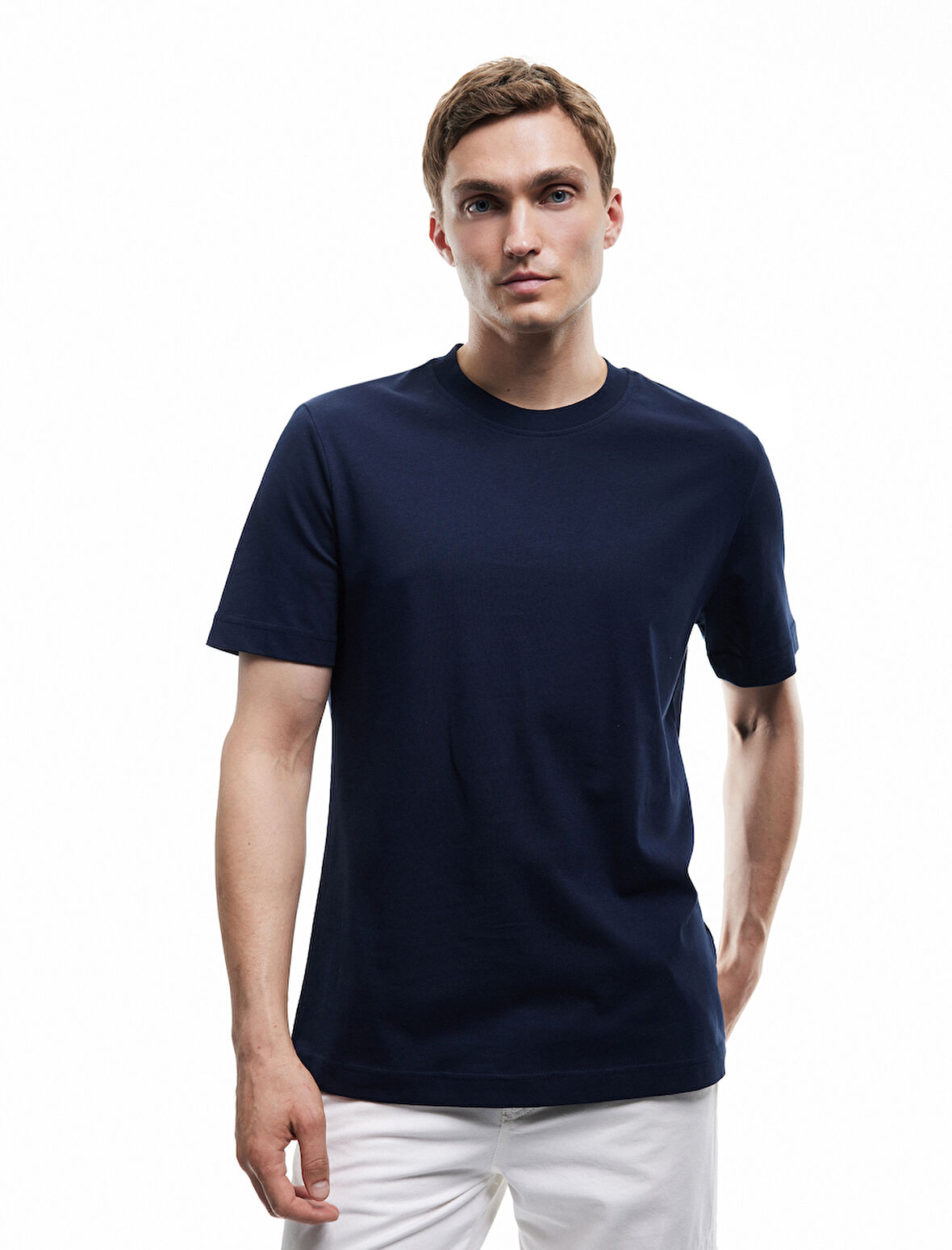 Pamuklu Kısa Kollu Regular Fit Bisiklet Yaka Basic Tişört