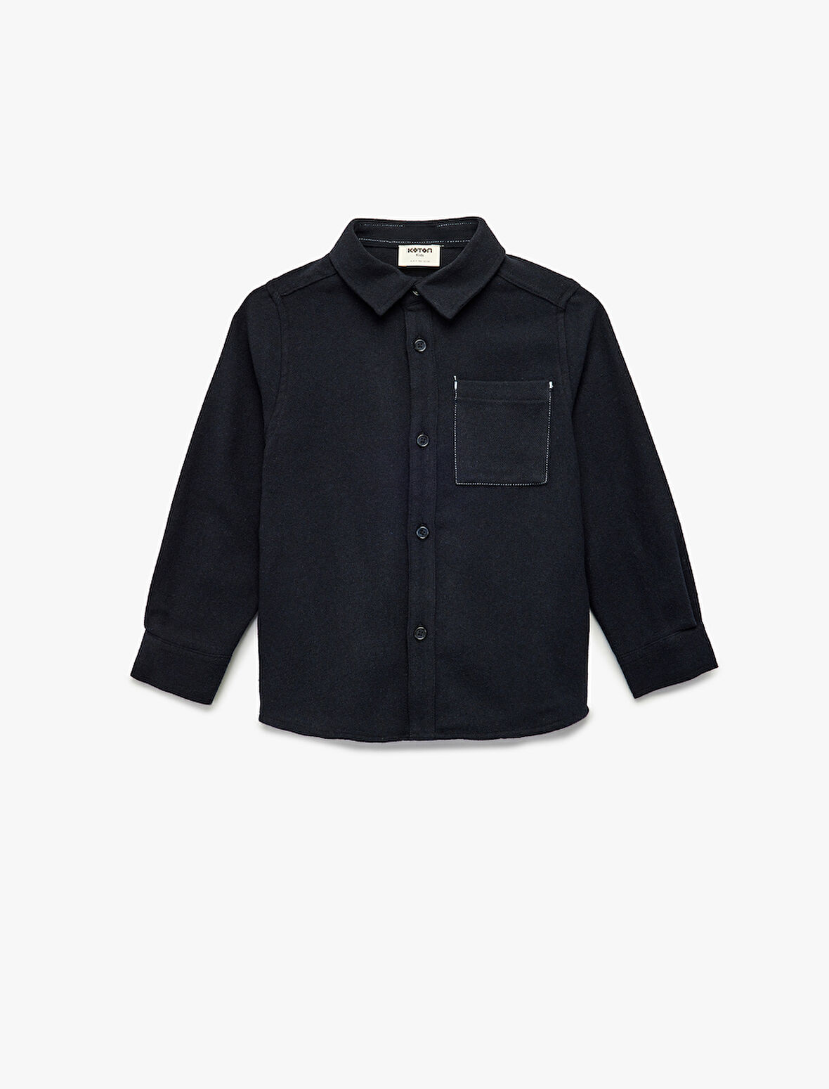 Uzun Kollu Cep Detaylı Basic Gömlek