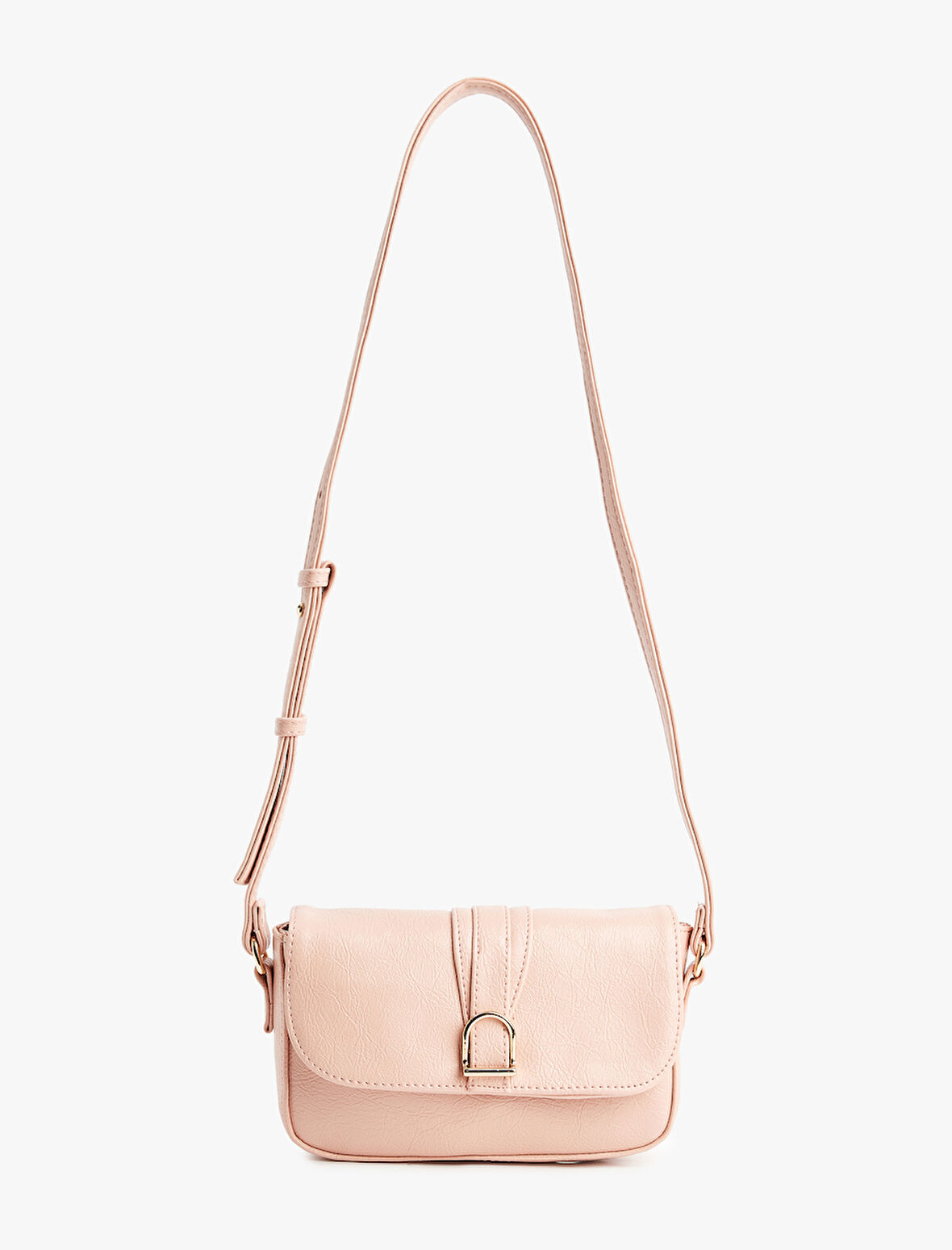 Suni Deri Metal Tokalı Askılı Çapraz Çanta