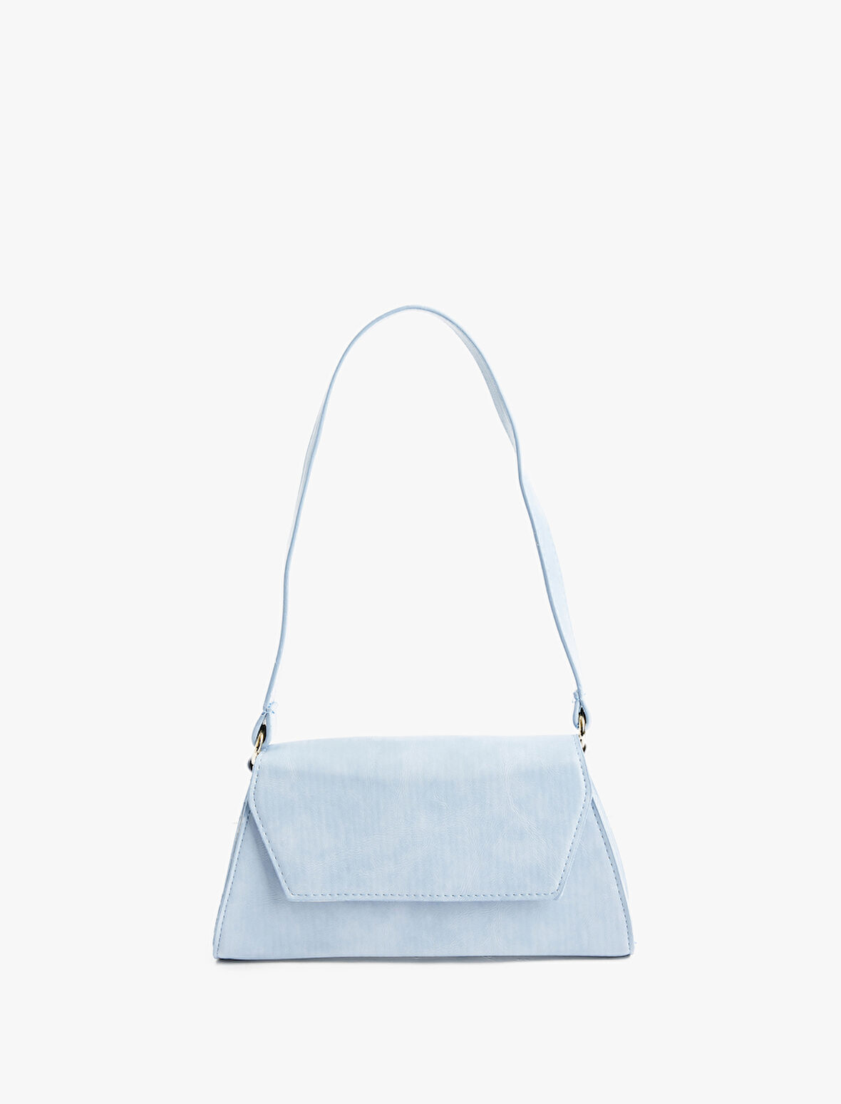 Suni Deri Kapaklı Saplı Baget Çanta