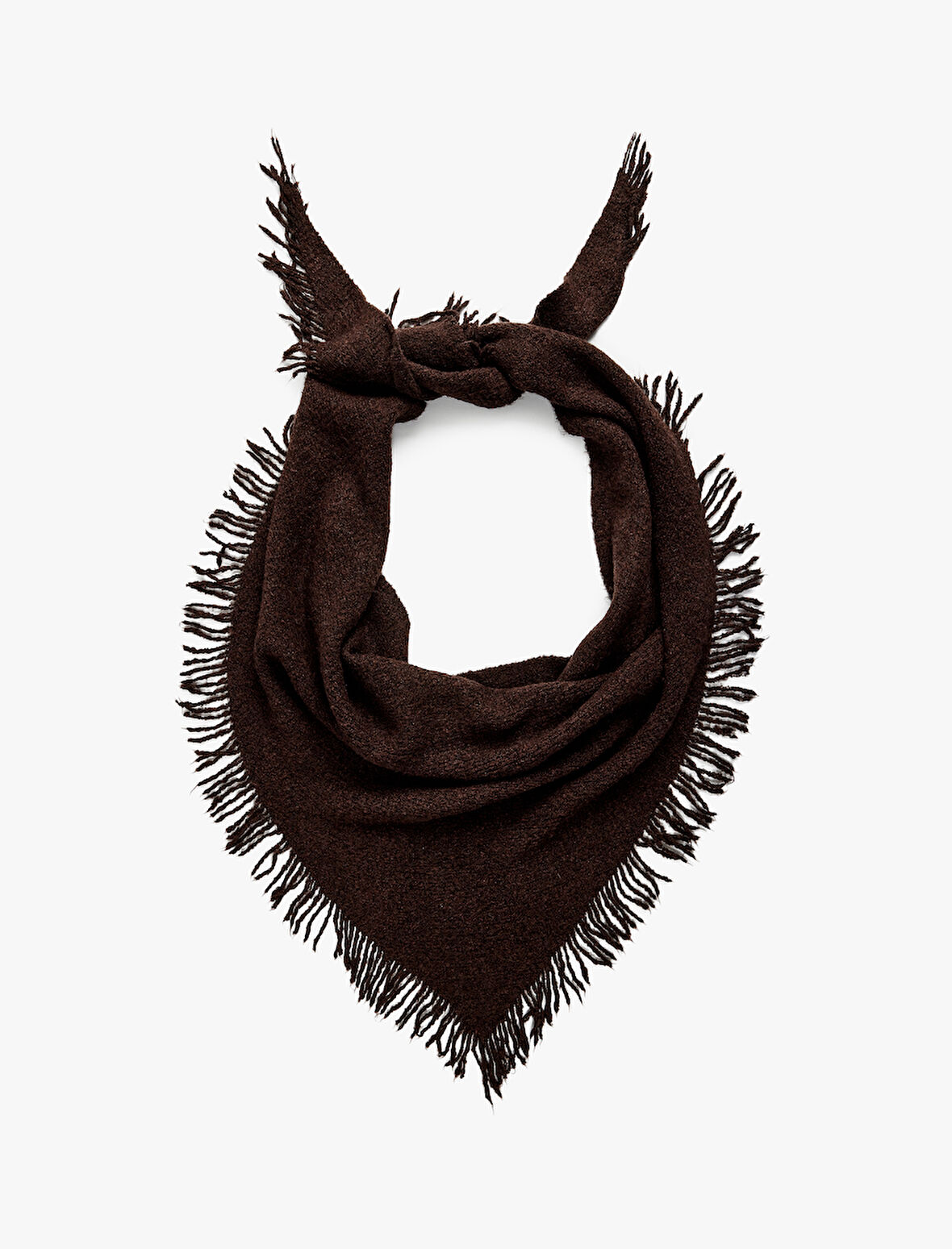 Kare Püsküllü Yumuşak Dokulu Şal